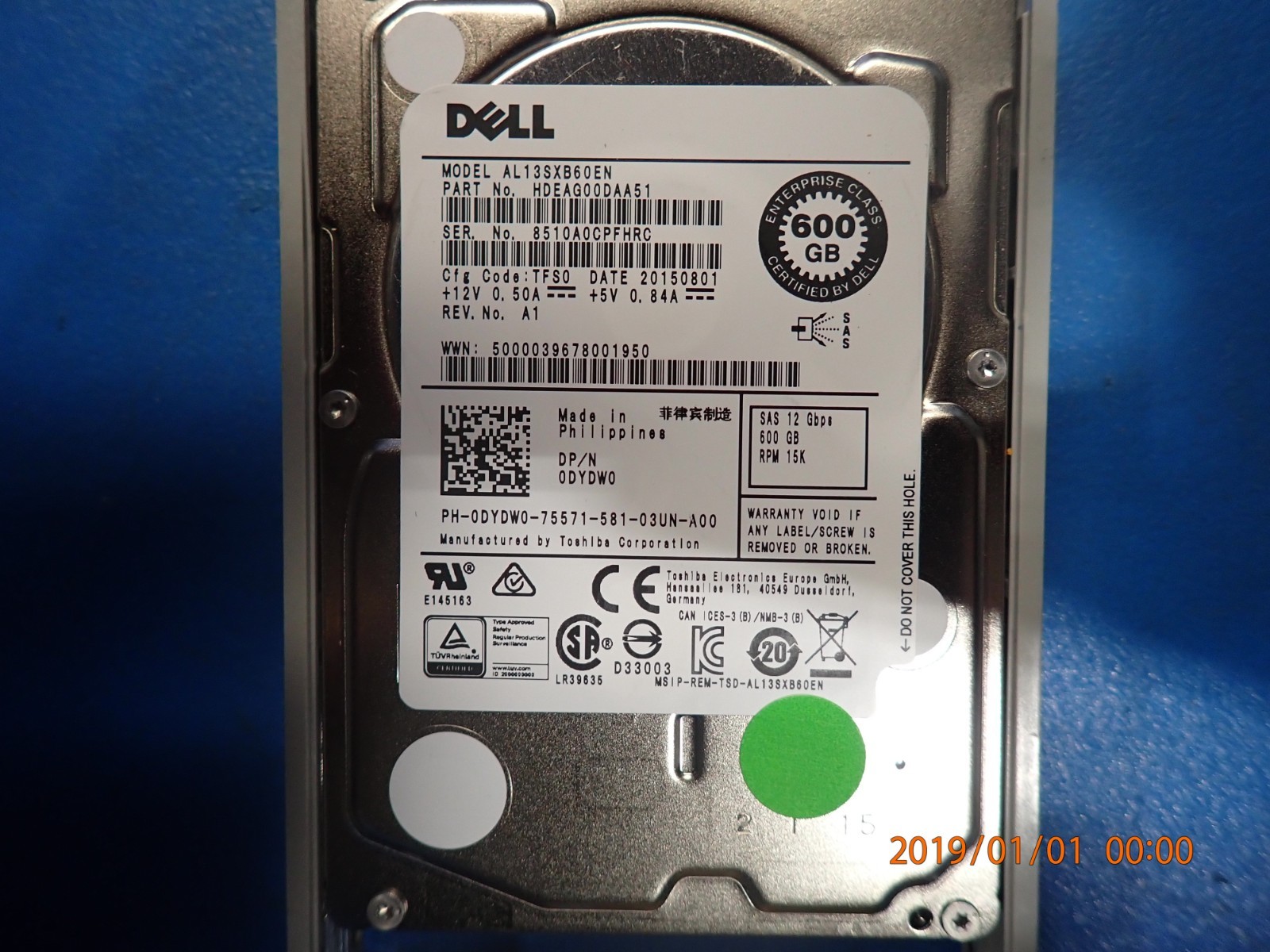 Dell 0DYDW0 600GB SAS Hard Drive 15000 RPM 2.5″ HDD Internal Hard Disk Drives