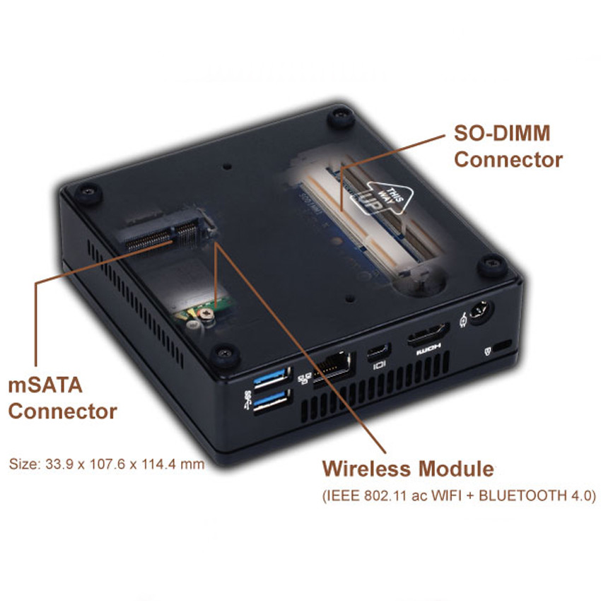Gigabyte BRIX Core i3-5010U Ultra Tiny PC 16GB 240GB SSD Windows 10 GB-BXi3-5010