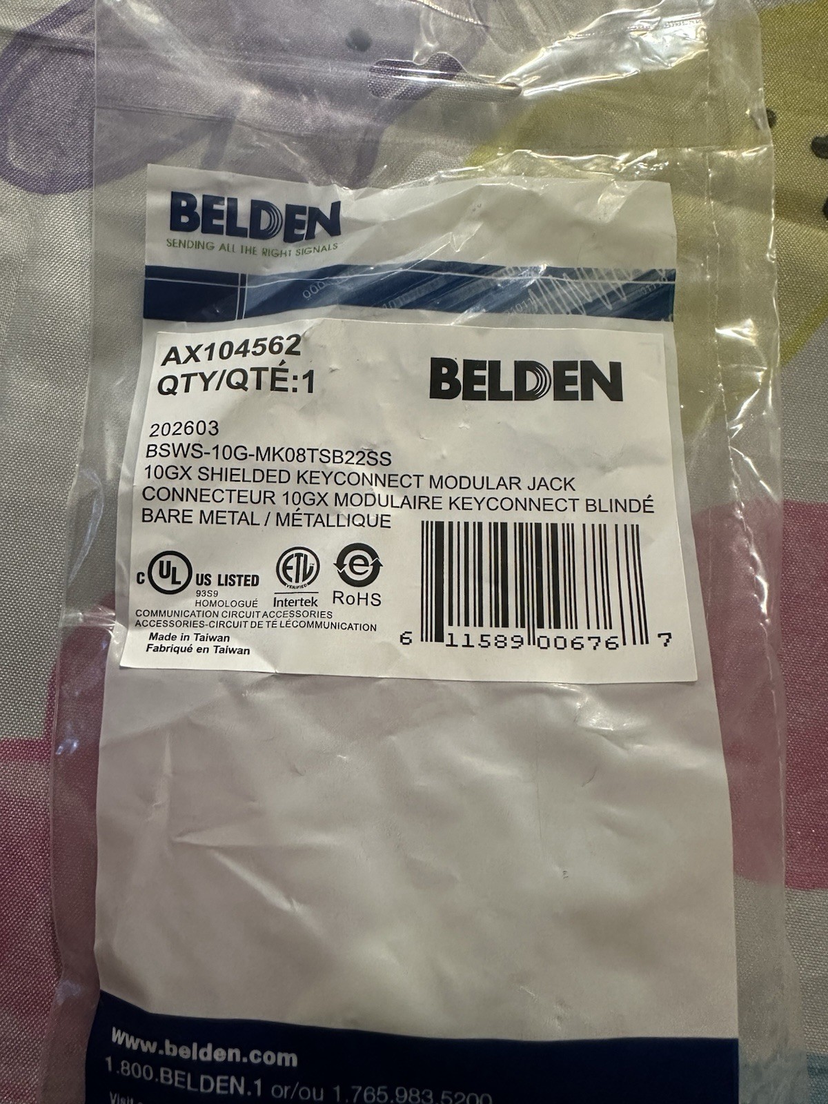 Belden AX104562 10gx cat6A cat 6A Shielded Jack