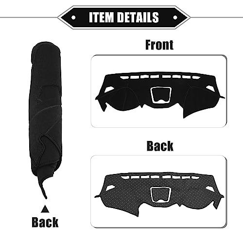 Dashboard Cover Compatible for Hyundai Santa Fe 2013-2018, Non-Slip Black