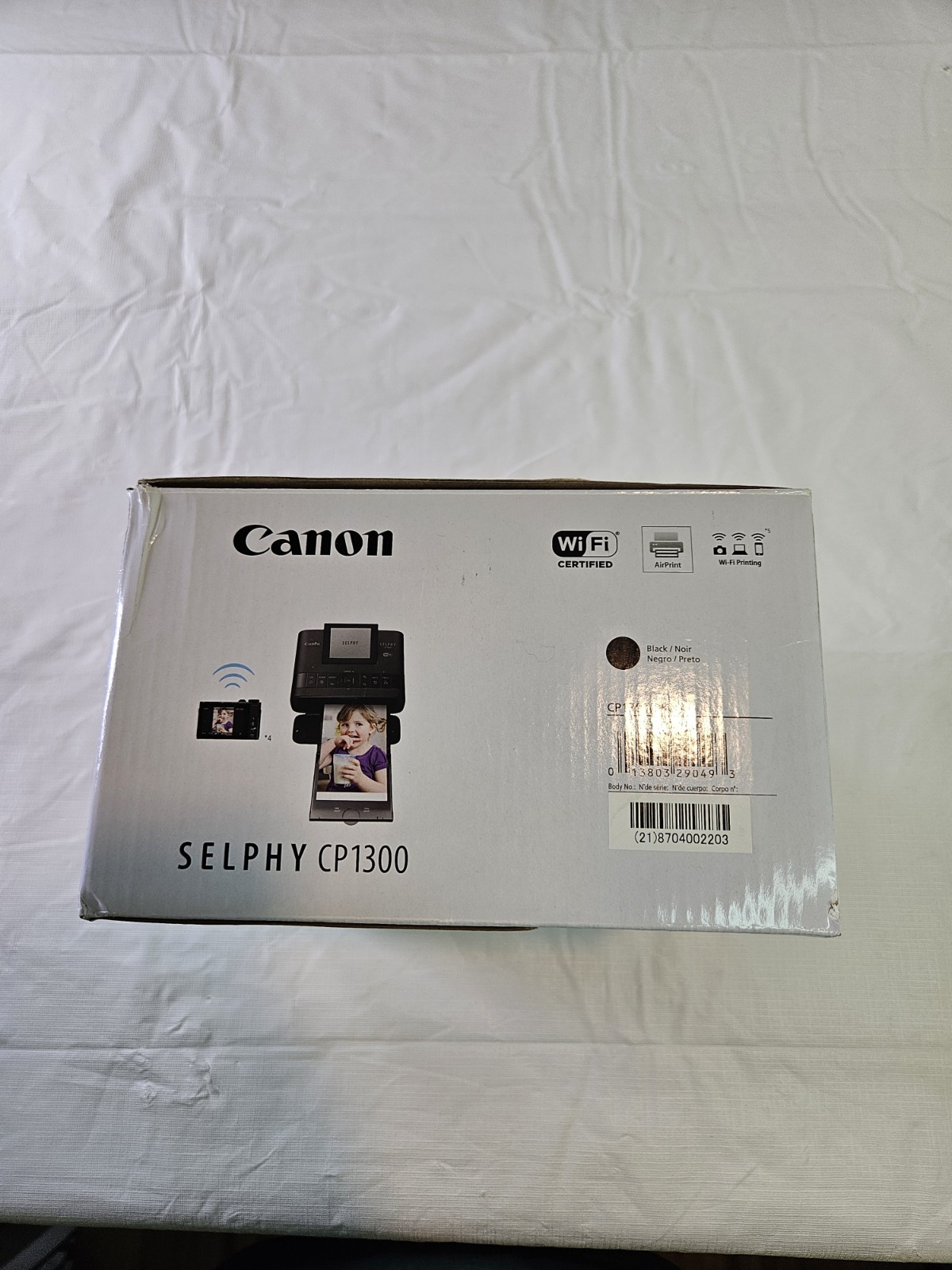 Canon SELPHY CP1300 Wireless Compact Photo Printer Black WiFi Tested Works Box