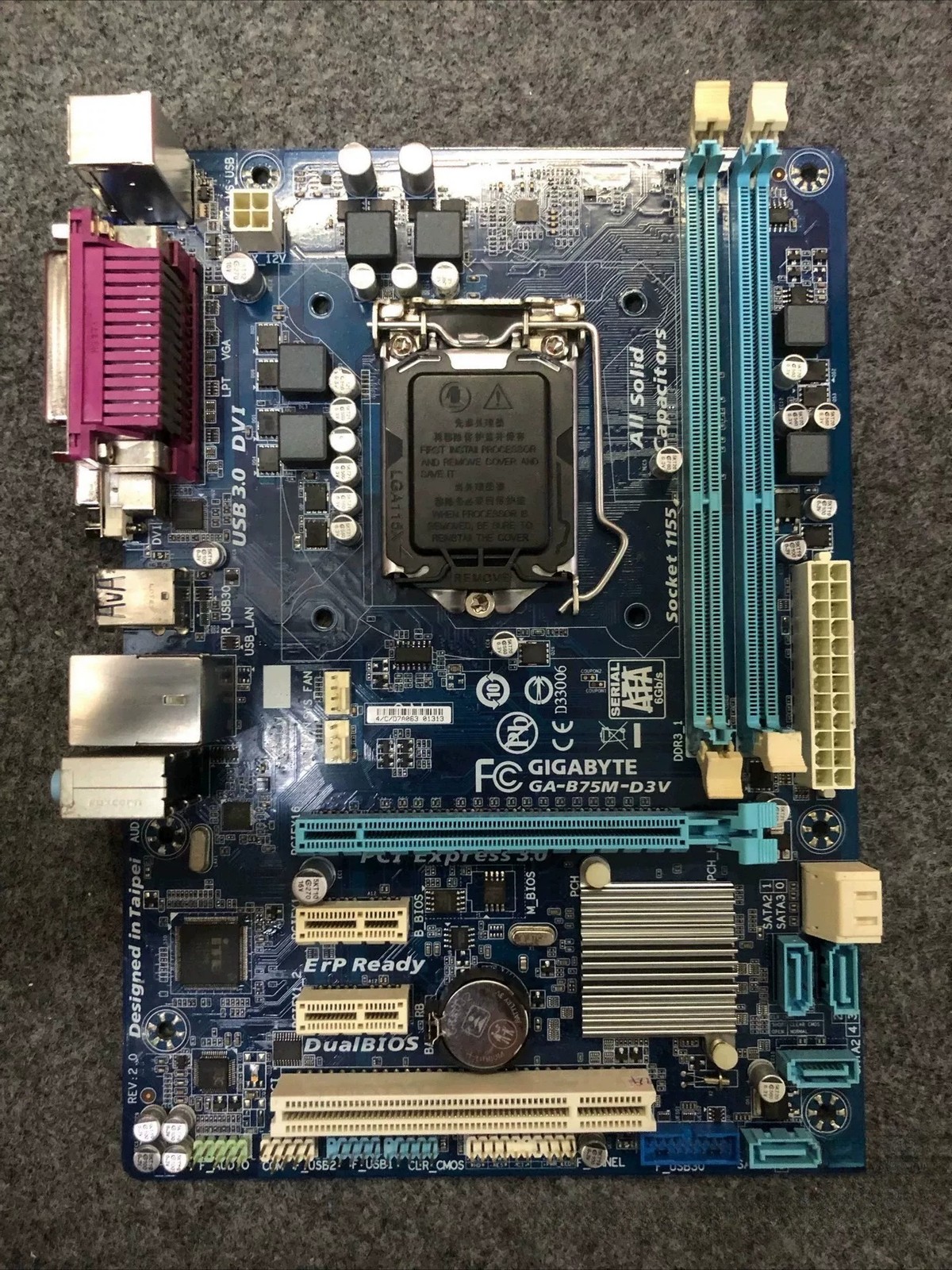 GIGABYTE GA-B75M-D3V Intel B75 LGA1155 DDR3 M-ATV VGA HDMI DVI Motherboard