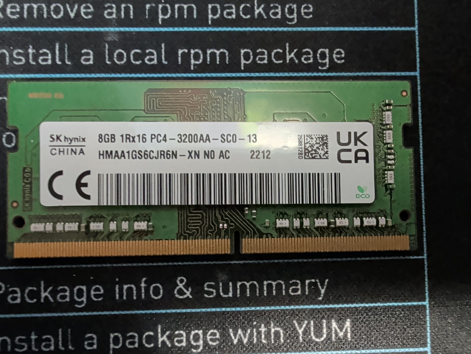 SK Hynix 8GB DDR4 1Rx16 PC4-3200AA Laptop Memory RAM HMAA1GS6CJR6N-XN