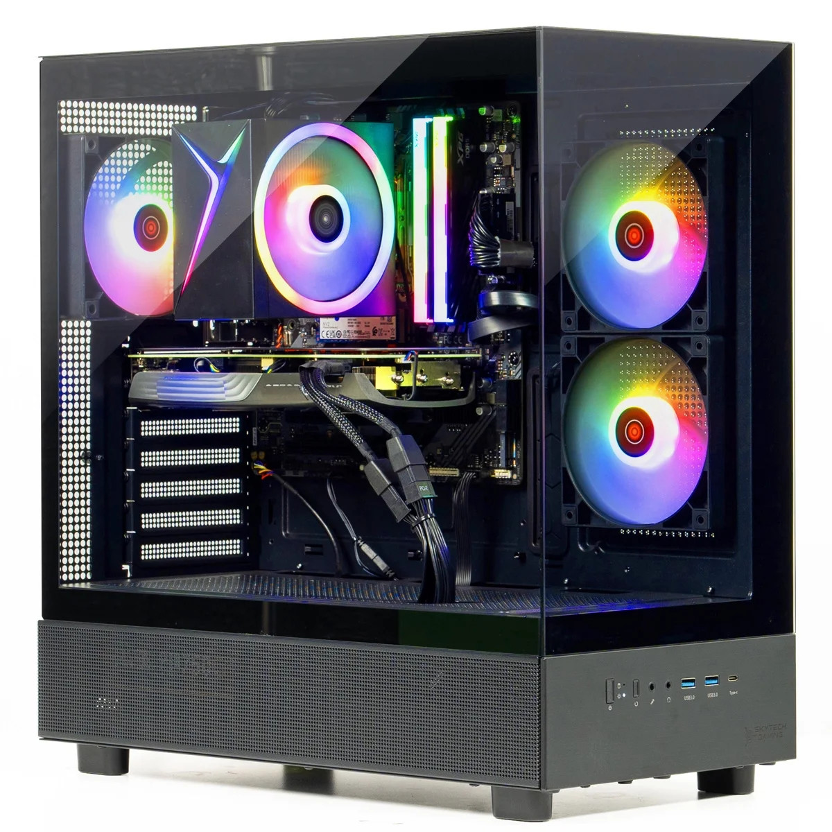 Skytech Gaming Azure 3 Gaming PC, AMD R5 5500, AMD RX 7600, 1TB, Win 11