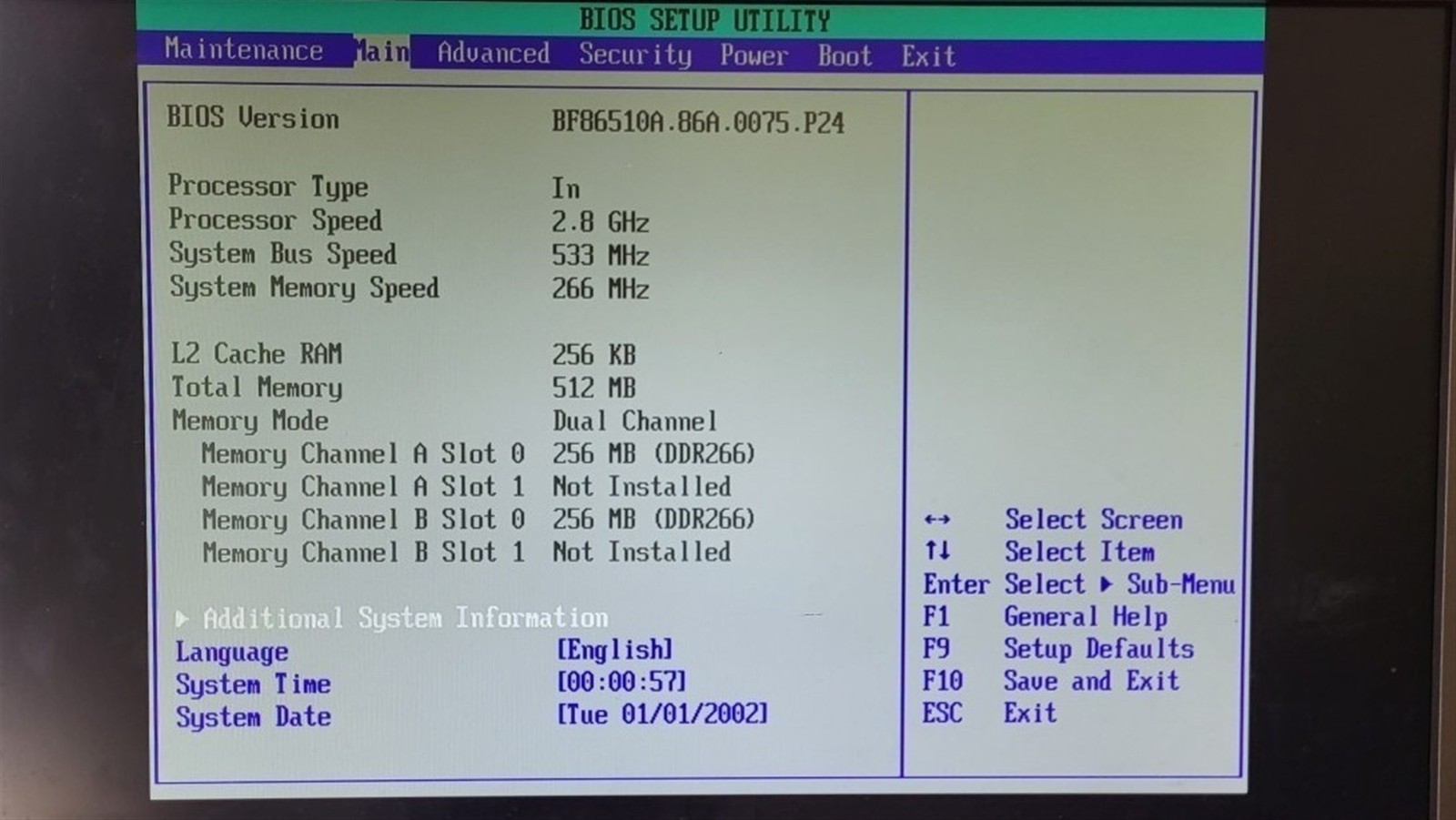 American Dynamics Intellex LT Intel D865GBF Celeron 2.8GHz 512MB 0HD