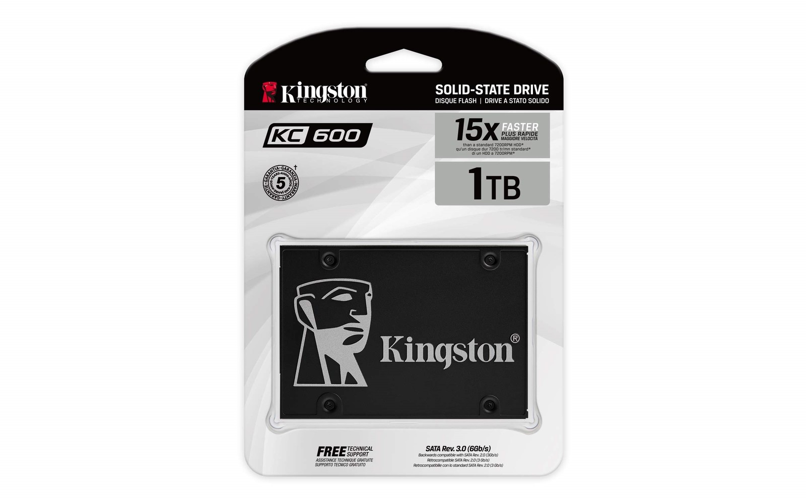 Kingston KC600 1TB 2.5″ SATA Internal Solid State Drive SKC600/1024G
