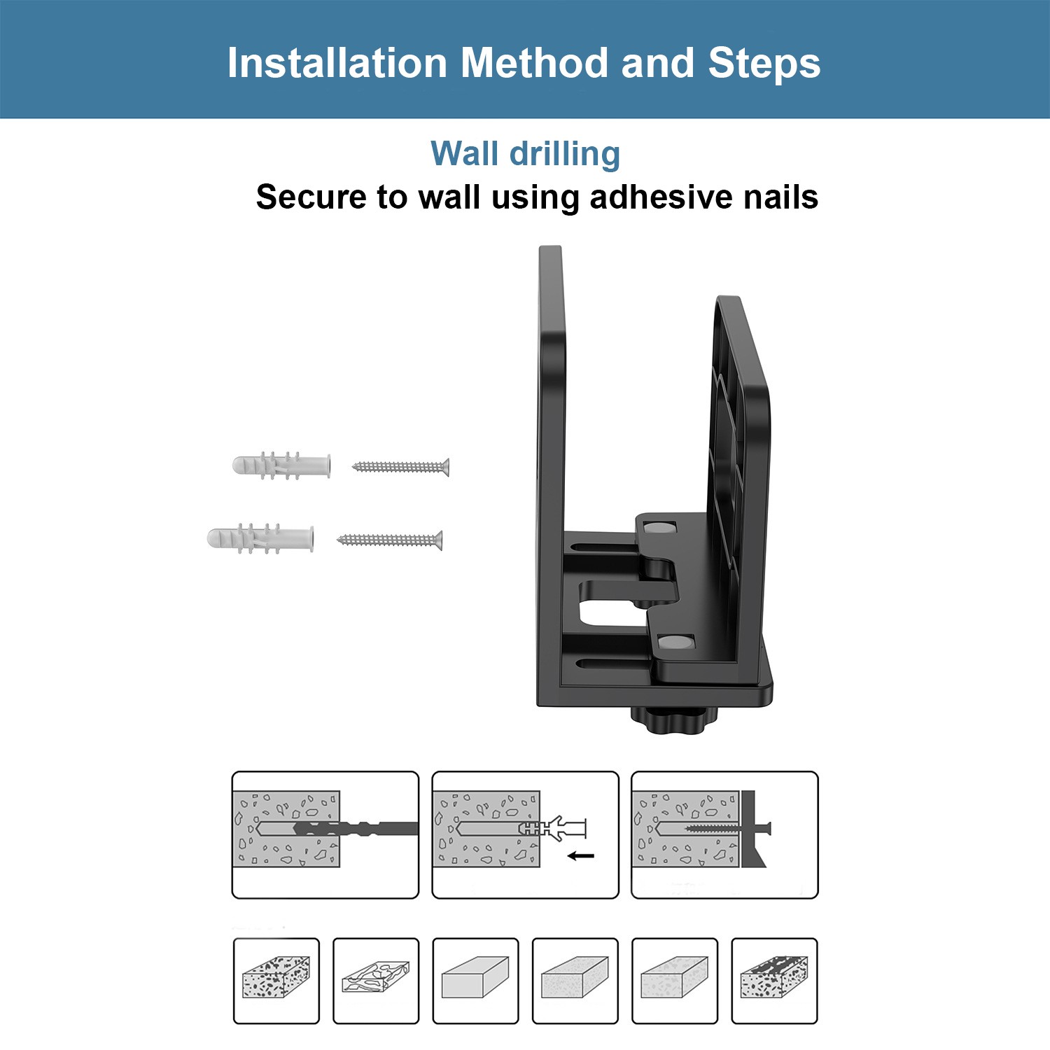 Wall Mount Router Holder, Adjustable Bracket for WiFi Modem/Laptop/Set-Top Box