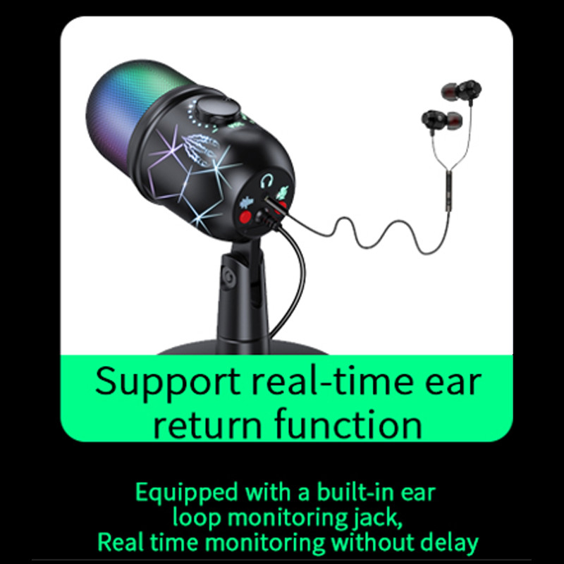 Gaming Microphone USB Computer Microphone for PC Mac PS4/5 Condenser Podcast RGB