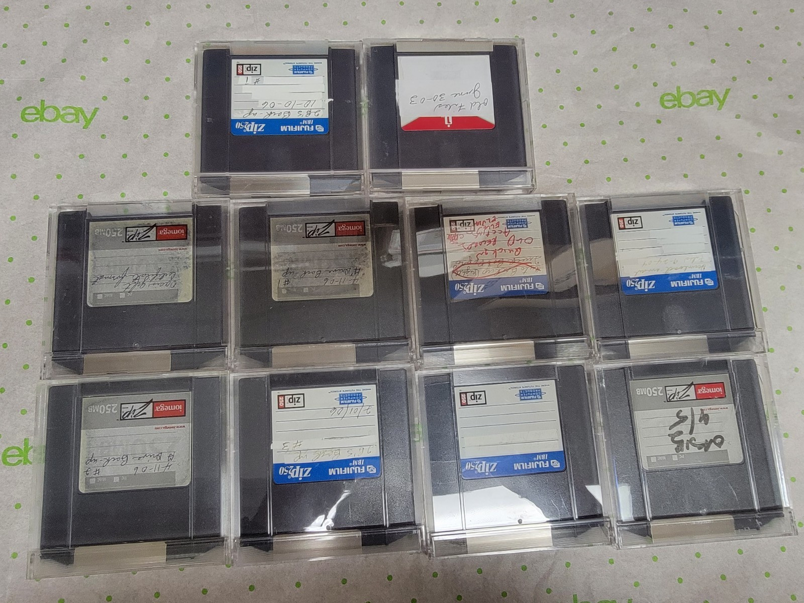 Zip 250MB Zip Disk Storage Media – Lot Of 10 – Tested & PC Formatted