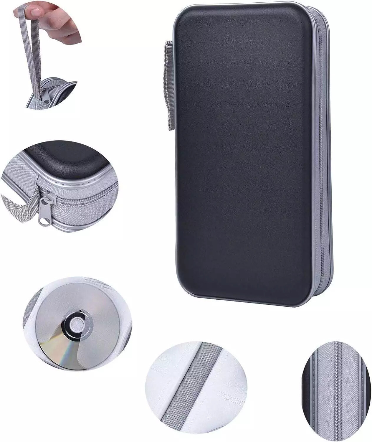 96 Disc CD Case Holder DVD Storage Wallet Bag Portable VCD Organizer Bag Black