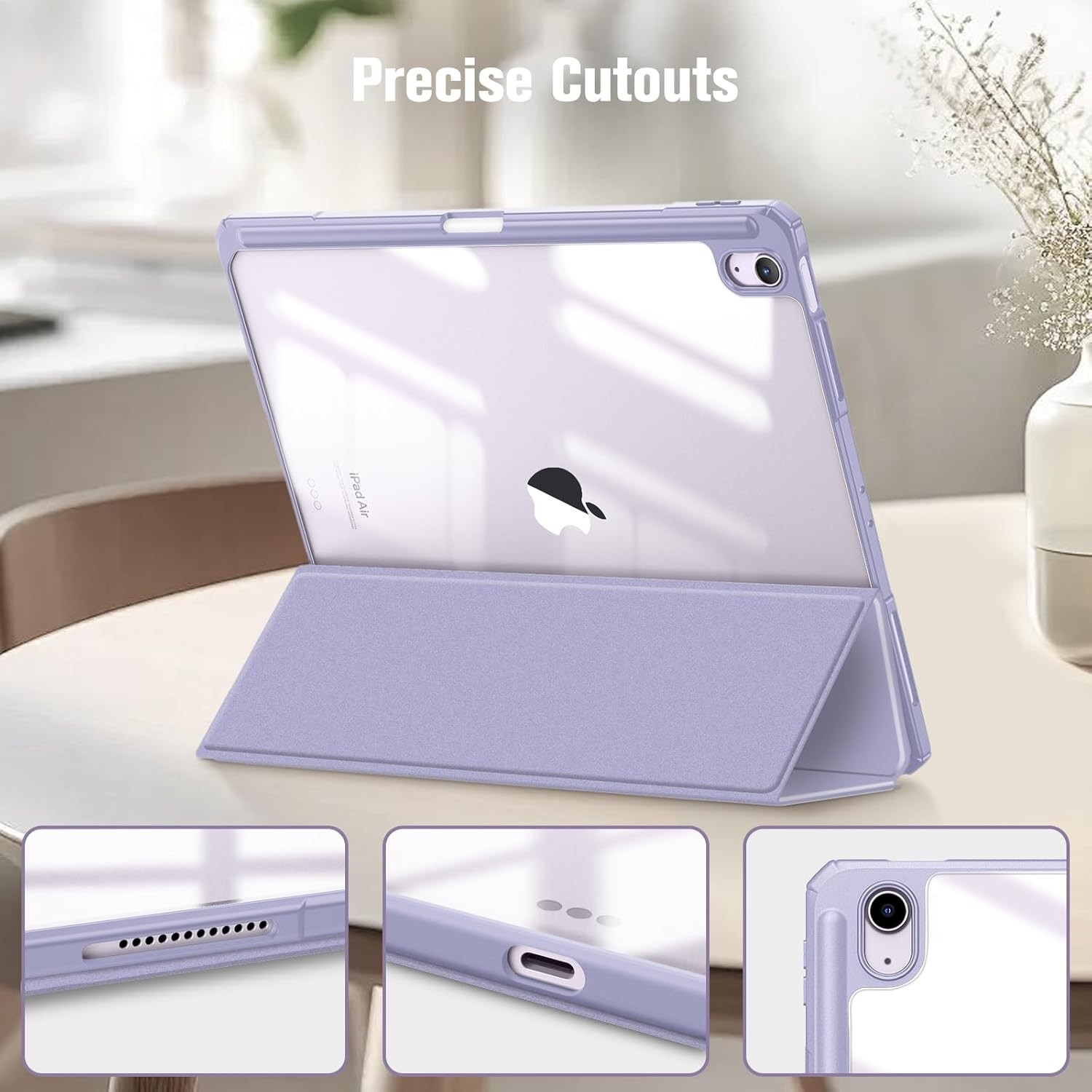 Hybrid Slim Case for iPad Air 13-inch M2 2024 Shockproof Cover Clear Back Shell