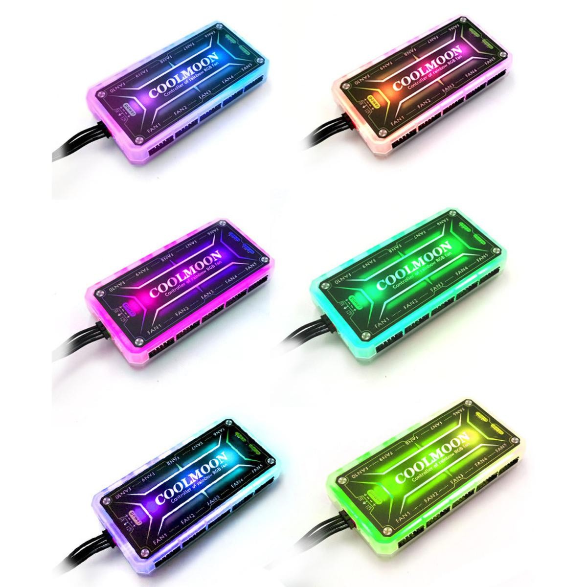 Adjustable RGB Light Fan Controller Remote Control Computer Case Hub Adapter Kit