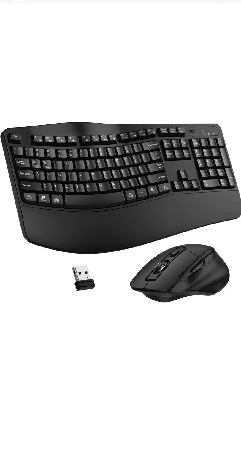 ULSOU MK399 Wireless Ergonomic Wave Keyboard & Mouse – 2.4GHz, Comfort Design