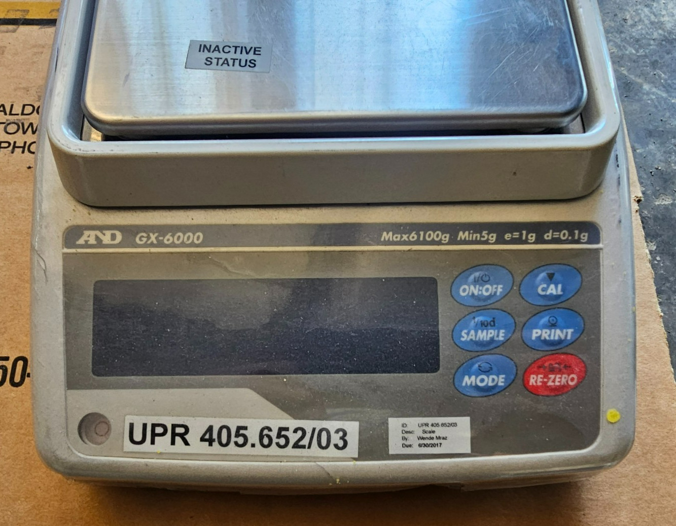 AND GX-6000 Digital Counting Scale Balance 6100g x 0.1g Top Loading