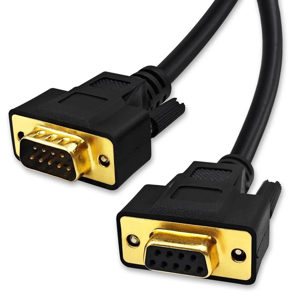 3.3 Feet(1 Meter) DB9 Straight Through 9 Pin RS232 Serial Extension Cable Double