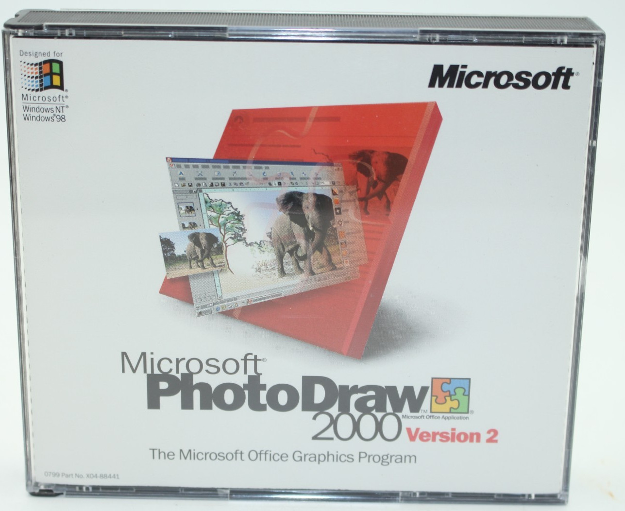 Microsoft PhotoDraw 2000 Version 2.0 – Open .MIX Files – 3 Disc Set – Very Good
