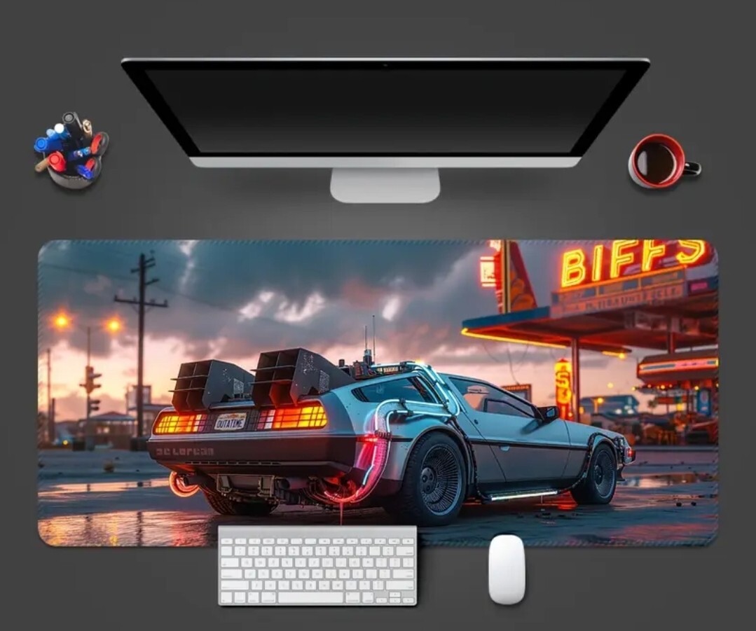 DeLorean Back to the Future 27.5″ X 12″ High Quality Desk Mat Mouse Pad