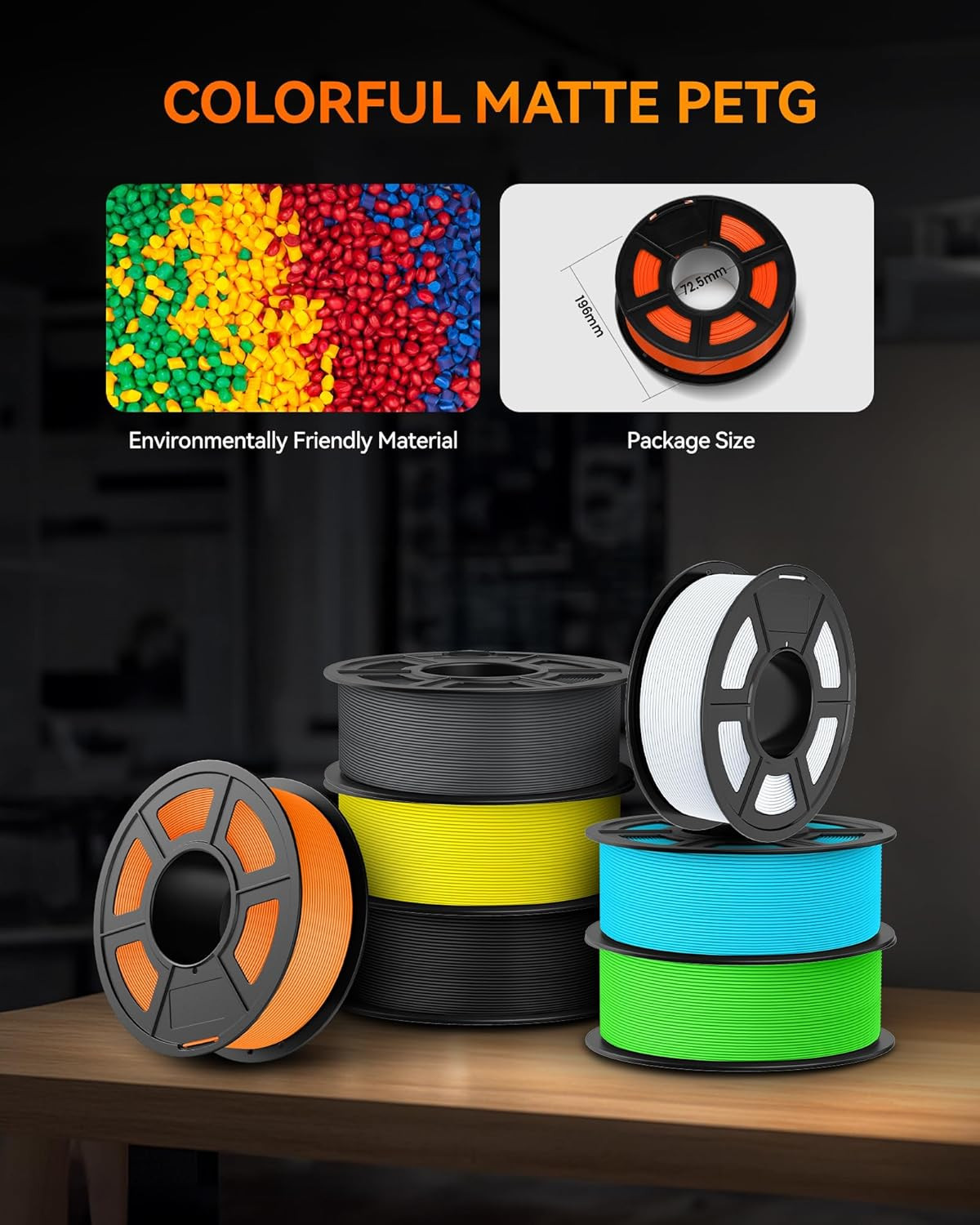 🔥【Buy 6 Get 4 Free,Add 10】TECBEARS PETG/PLA/PLA+ Matte 3D Printer Filament 1KG