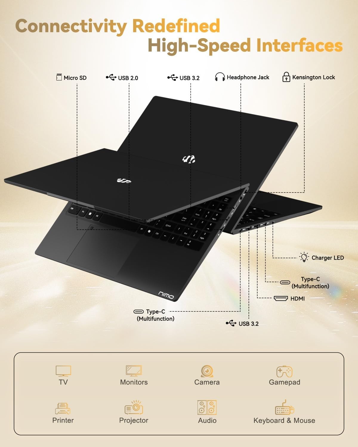 15.6″Light-Gaming-Laptop 8 Cores AMD Ryzen 7 Pro 6850U 16GB LPDDR5 RAM 512GB SSD