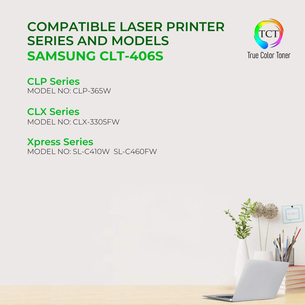 TCT CLT-K406S Black Toner Cartridge For Samsung CLP 360 365 CLX 3300 3305fw