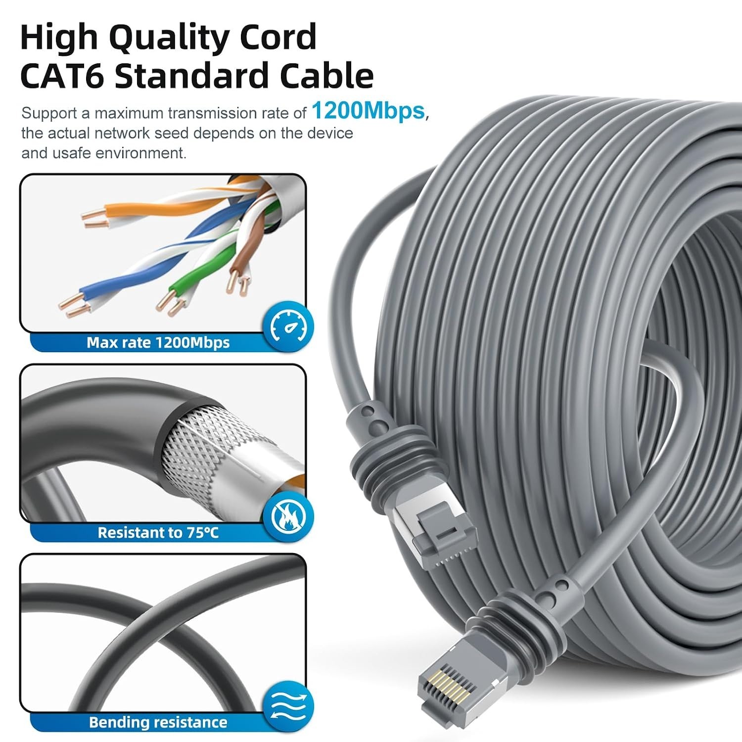 High-Speed 6FT Starlink Gen 3 Ethernet Cable – Weatherproof V3 Compatible