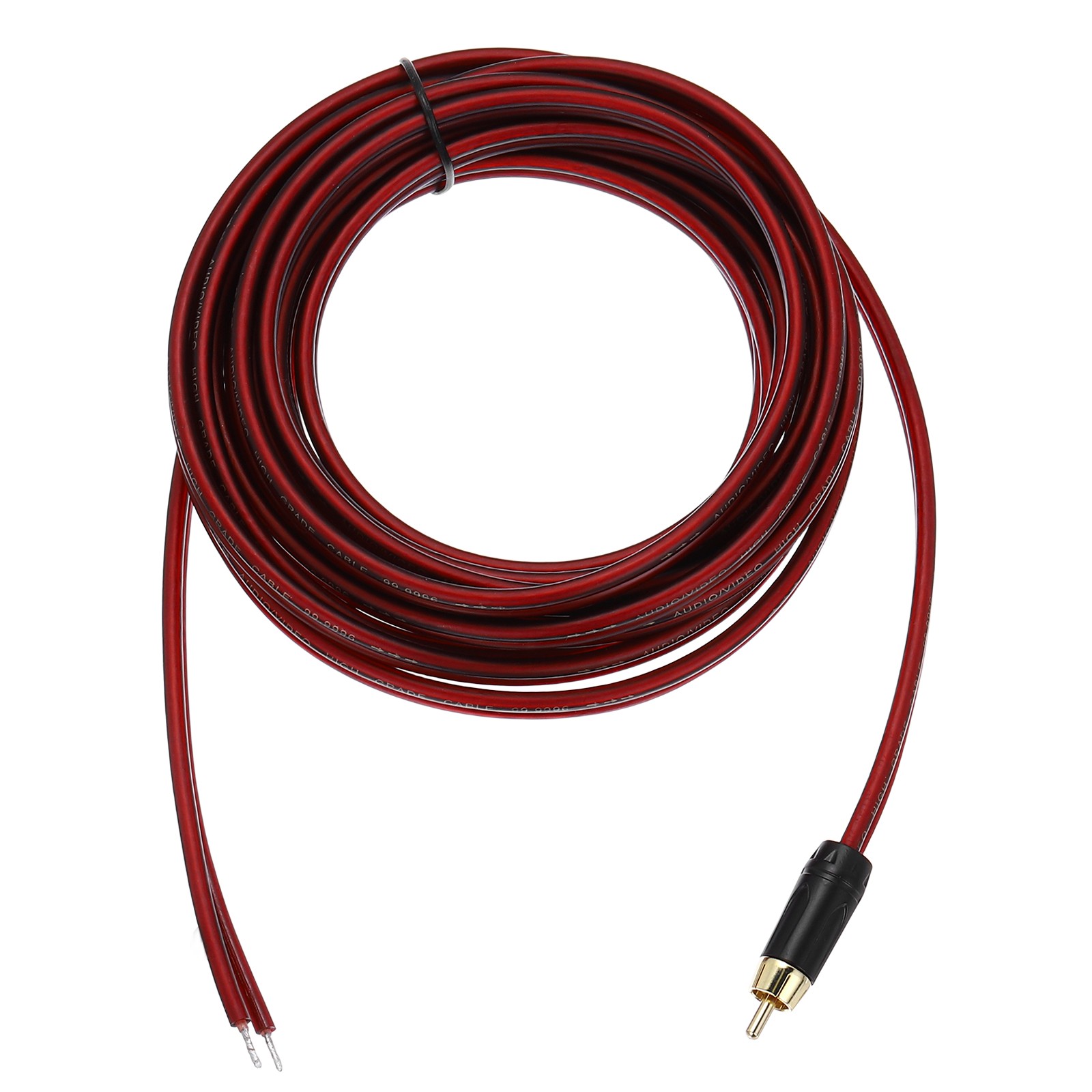 Gold Plated RCA Cable, 16.4ft (5 Meter) RCA to Bare Wire Open End