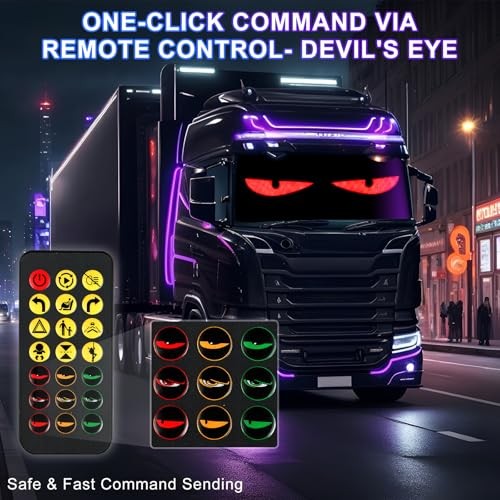 Devil Eyes Light for Cars, 2-Pack LED Eyes for Car Windshield with Perfect