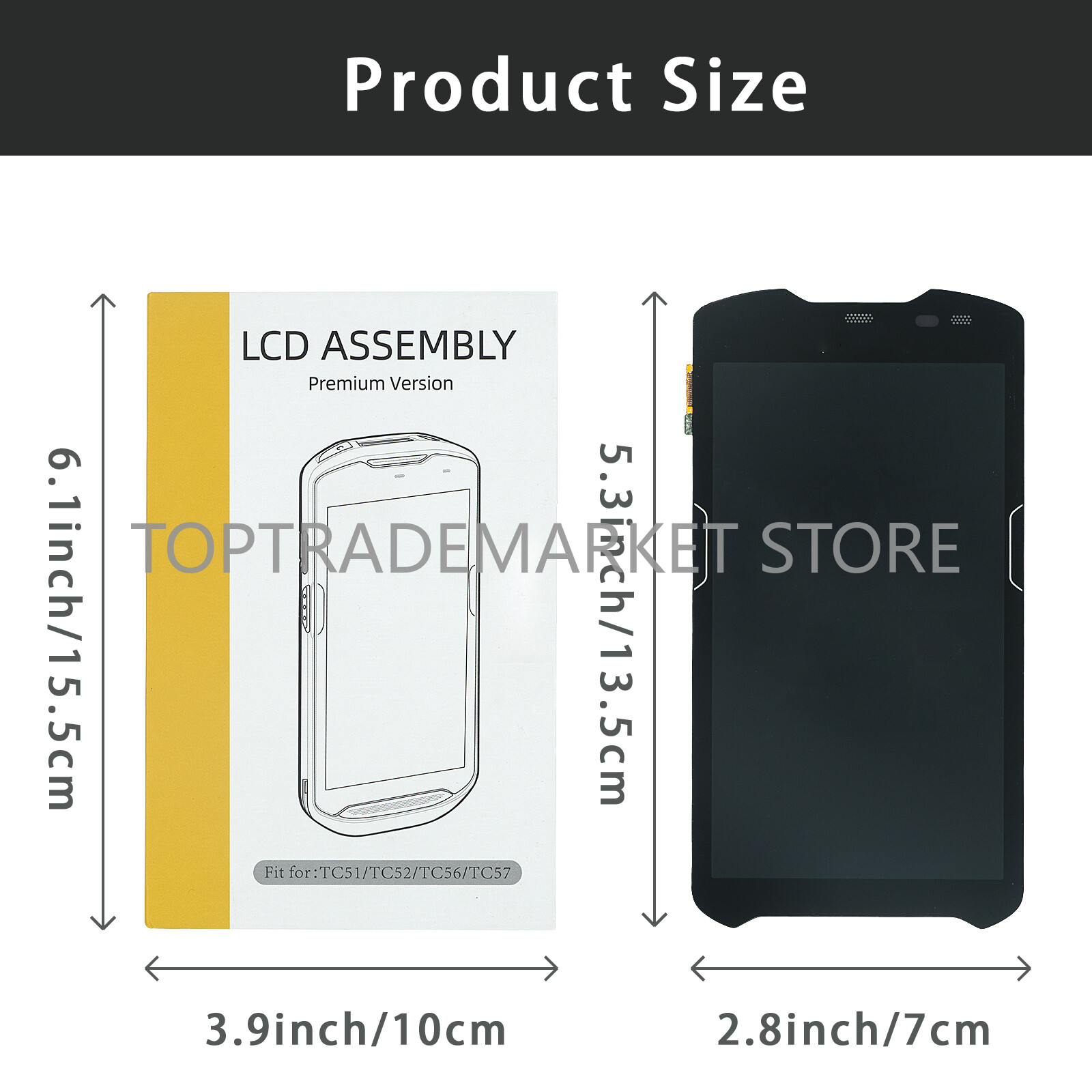 LCD Module with Touch Screen Digitizer For Zebra TC51 TC510K TC56 TM050JDHG33