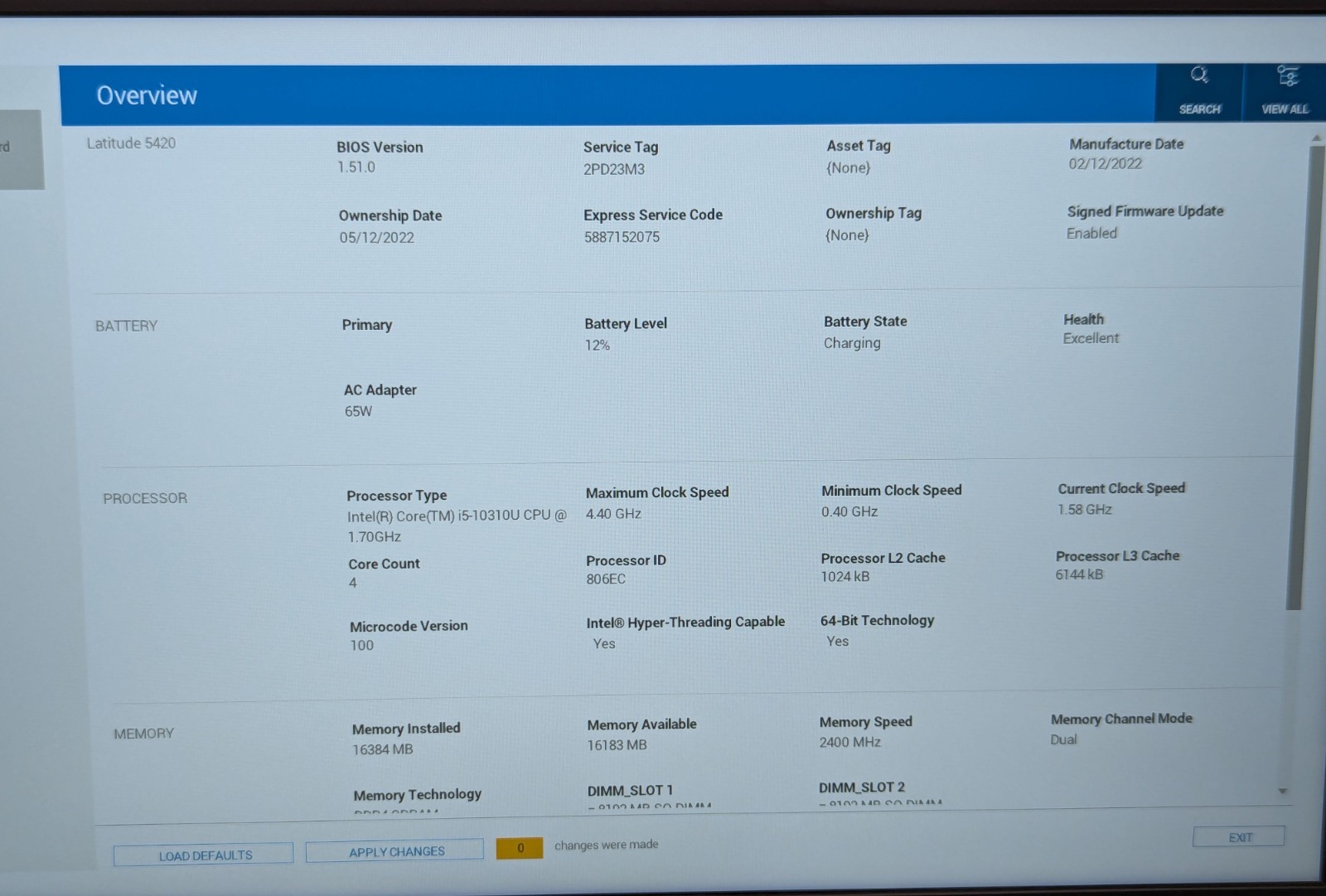 Dell Latitude 5420 14″ Laptop i5-10310U 1.70GHz 16GB RAM 256GB NVMe Win 11 Pro