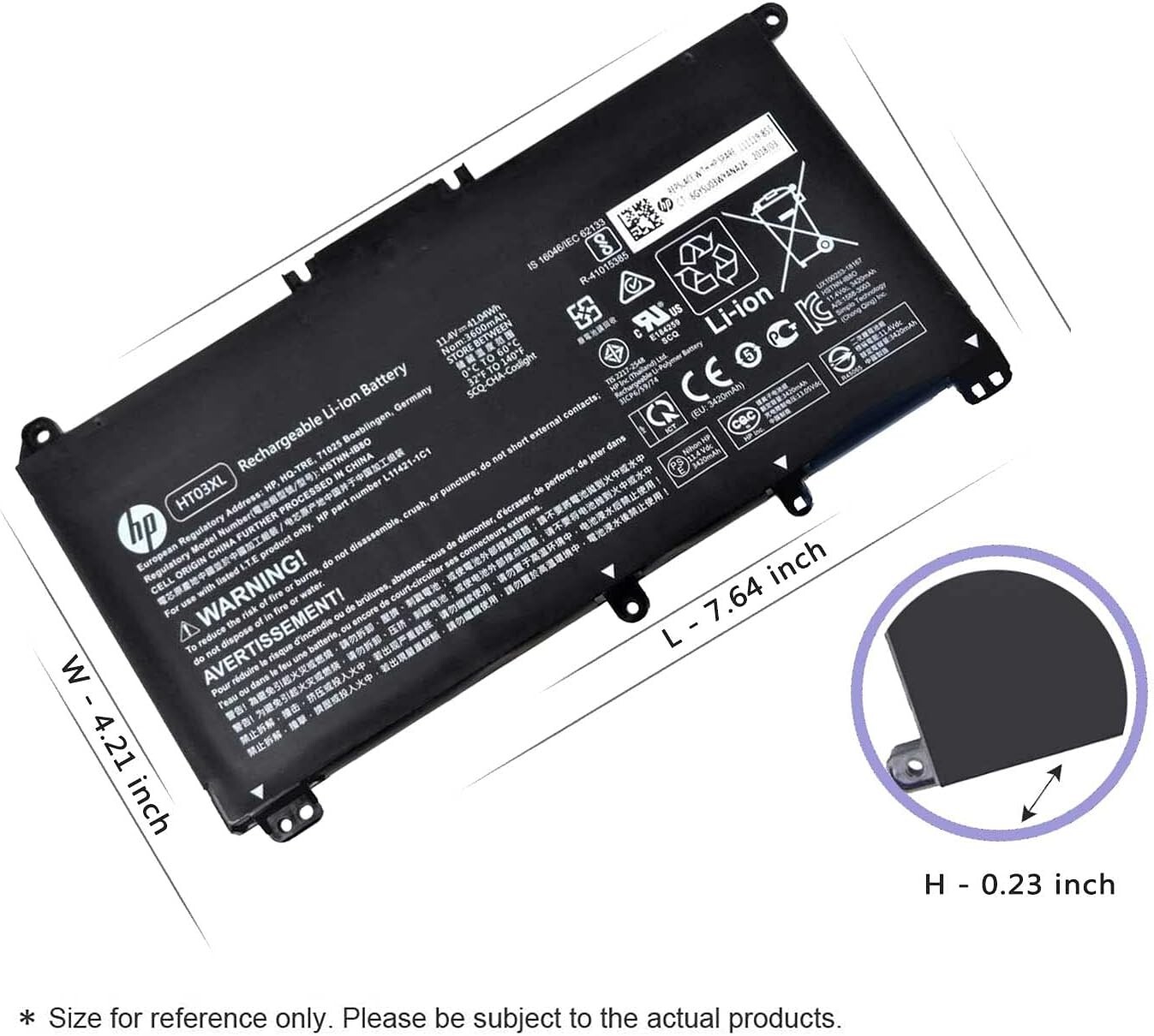 Genuine 41.9Wh HT03XL Battery for HP Pavilion L11119-855 L11421-421 HSTNN-LB8M