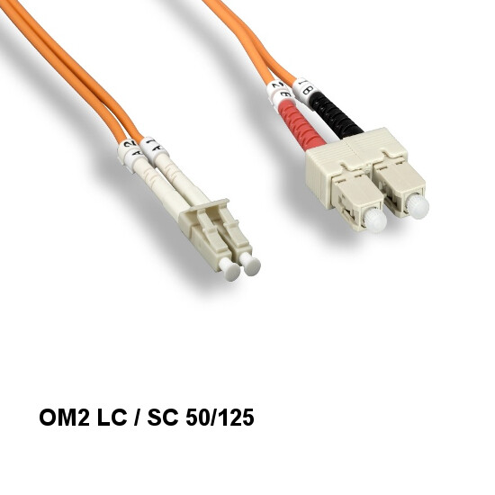 KNTK 1 Meter Fiber Optic Cable LC/SC OM2 50/125 Multi-Mode Duplex UPC Orange