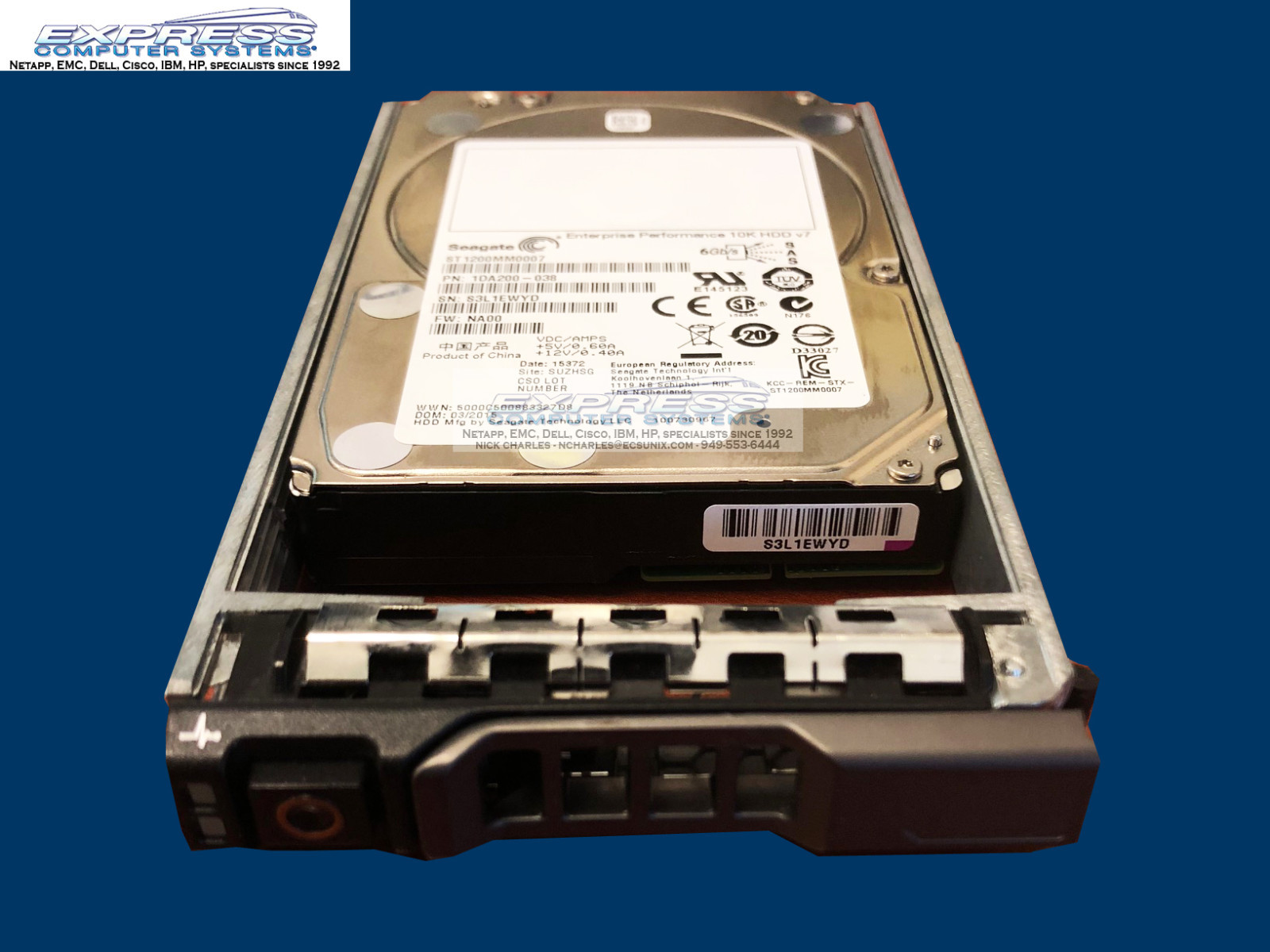 900GB 10K SAS 6GB/s 64MB 2.5″ HGST Hitachi HDD Fits Dell Poweredge R520 Server