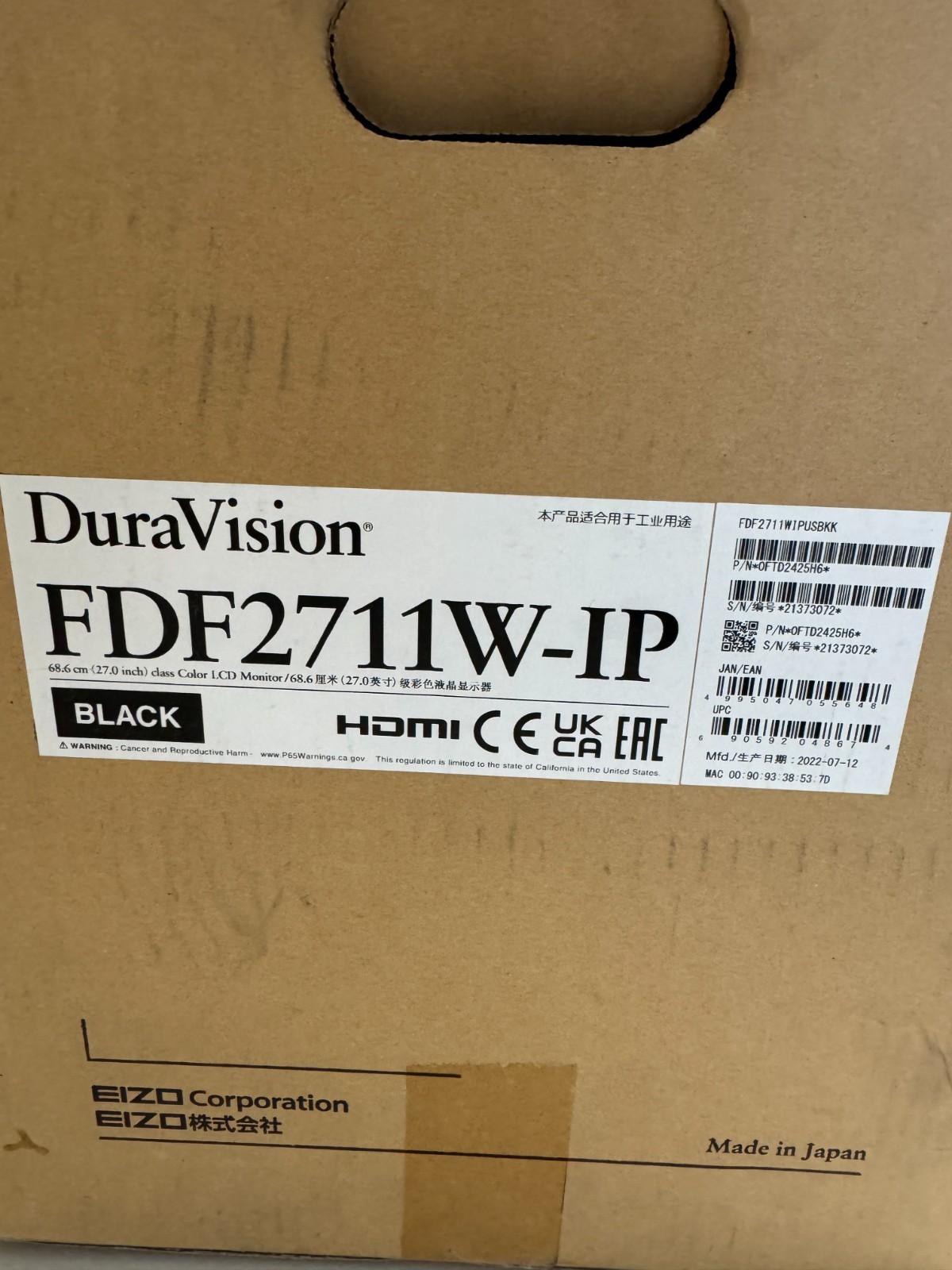 *****EIZO DuraVision FDF2711W-IP 27″ LCD IP Monitor – BRAND NEW, UNOPENED !!!!