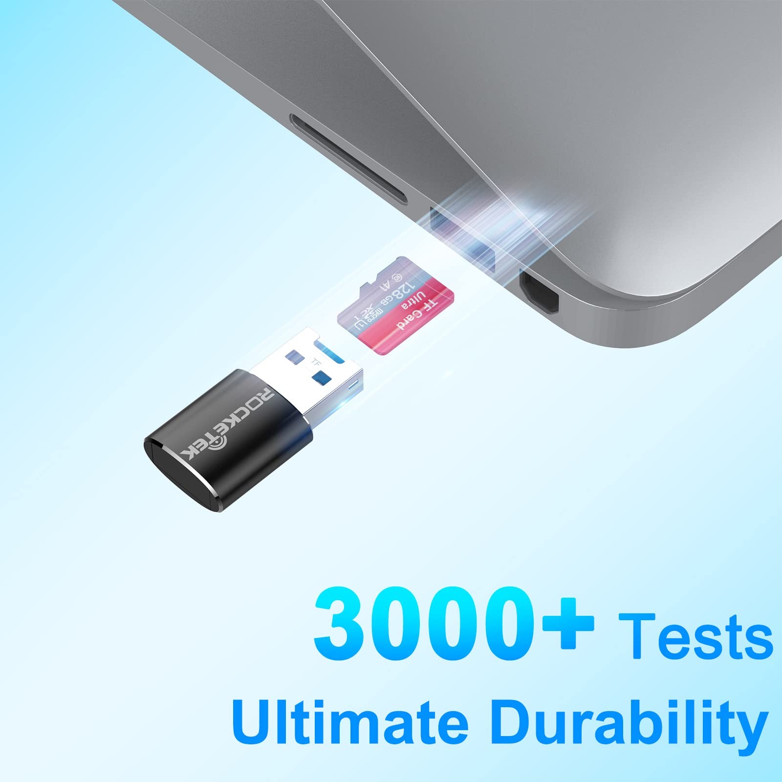 Rocketek Aluminum USB 3.0 Portable Memory Card Reader Adapter for Micro SD Ca…