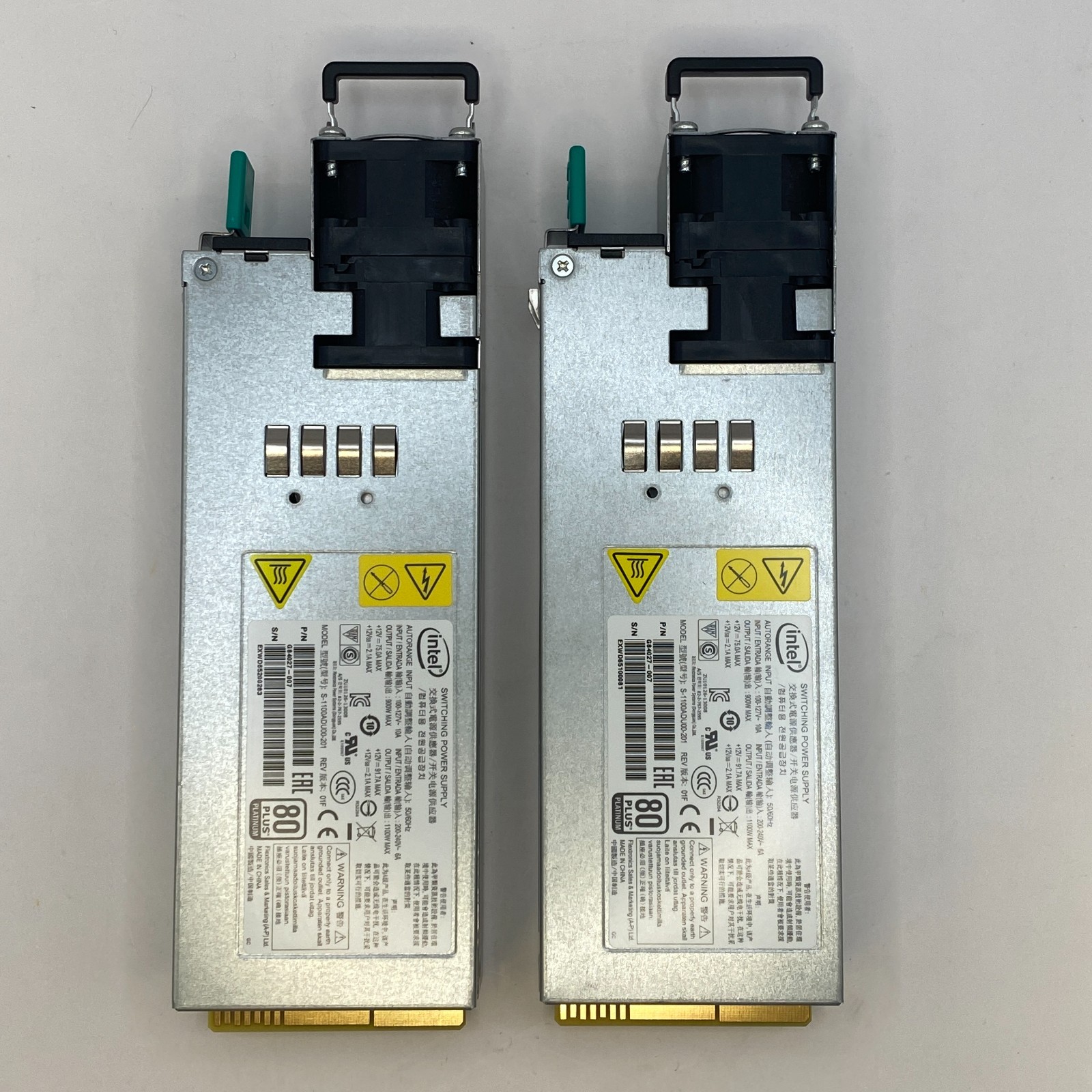 (Lot of 2) Intel S-1100ADU00-201 80+ Platinum Switching Power Supply G84027-007