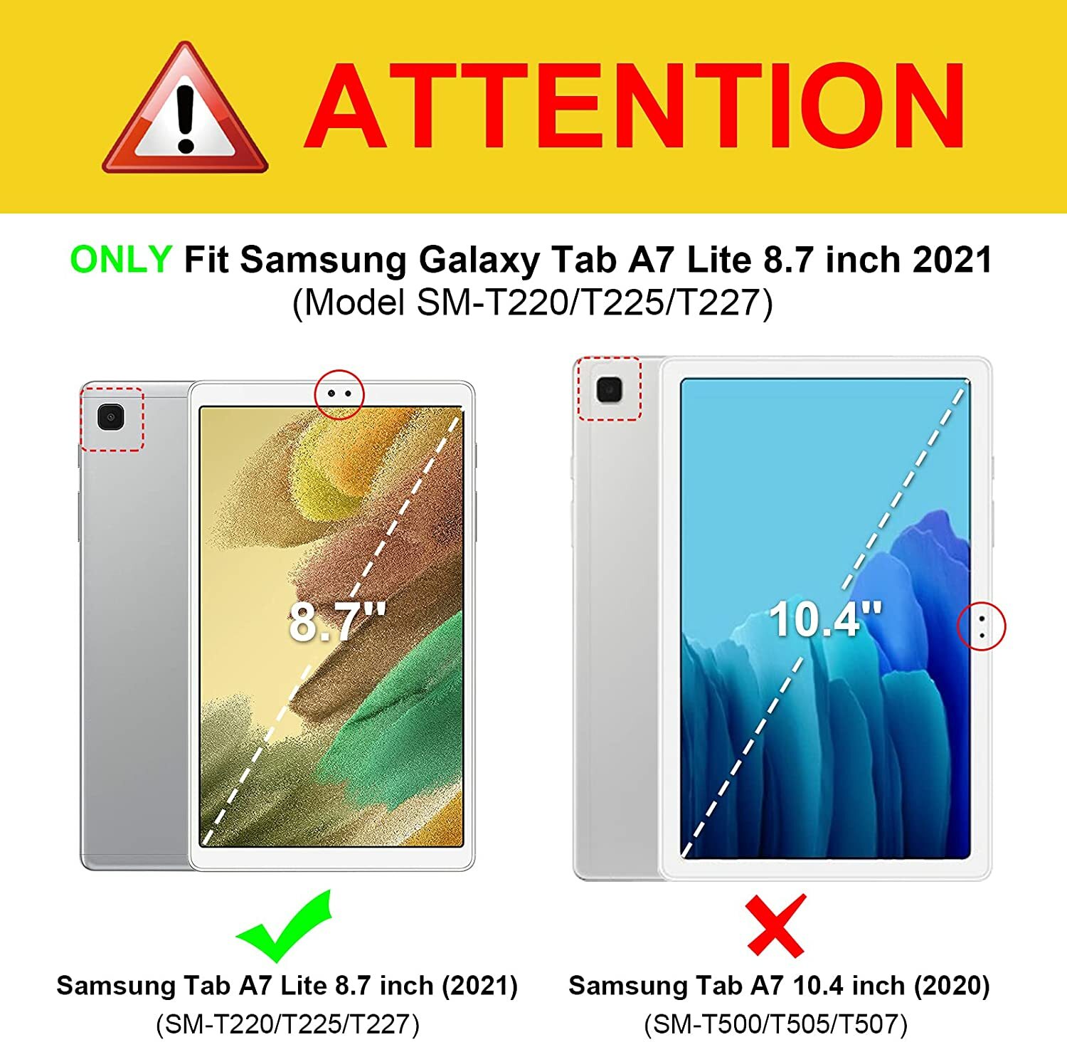 Shockproof Case for Samsung Galaxy Tab A7 Lite 8.7 inch 2021 Rugged Cover Stand