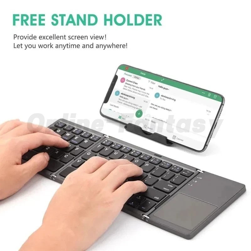 Mini Folding Wireless Bluetooth Keyboard With Touchpad for Laptop Tablet Phone