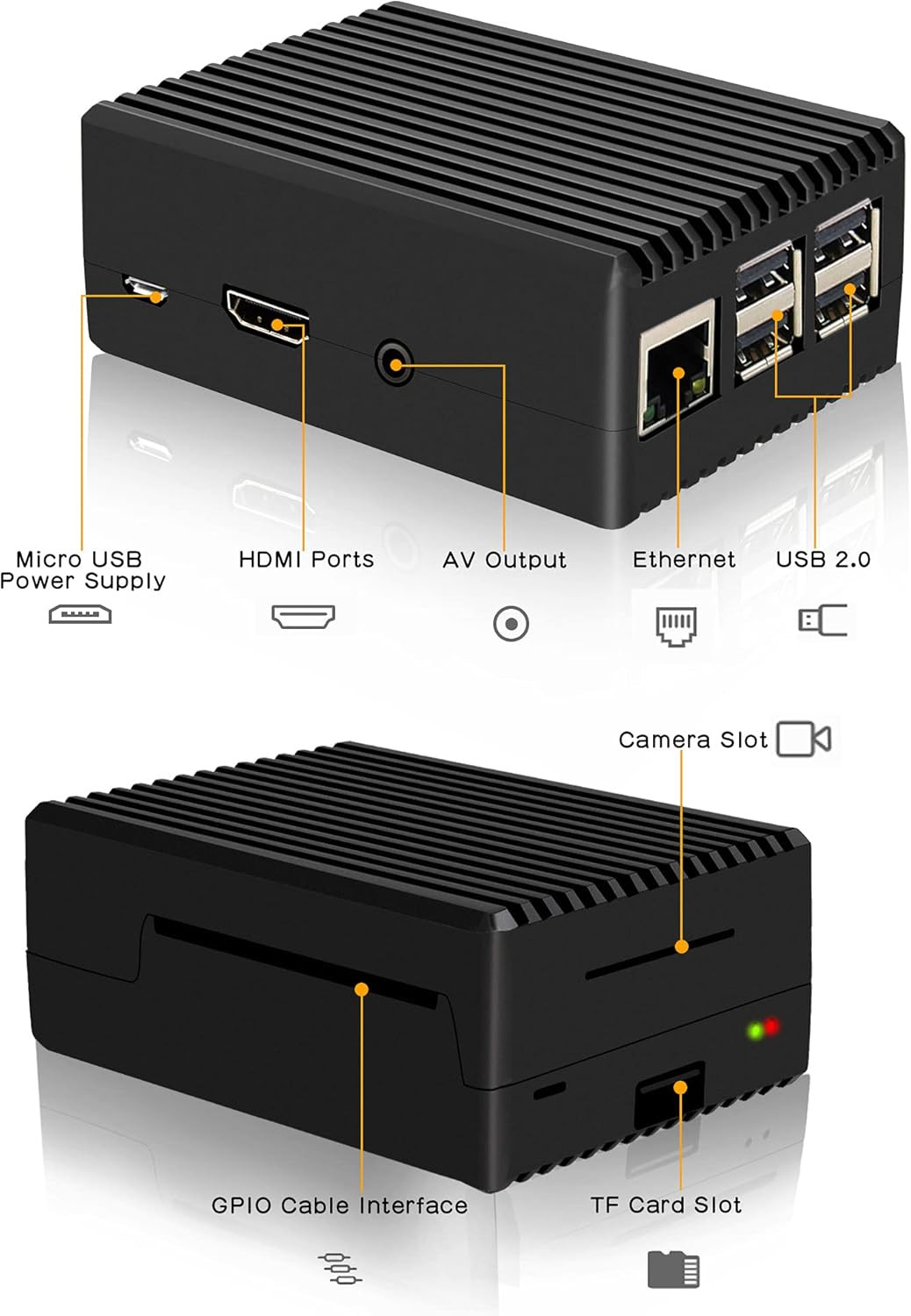 for Raspberry Pi 3 B+ Case, Aluminum Alloy Heavy Duty Passive Cooling Metal Case
