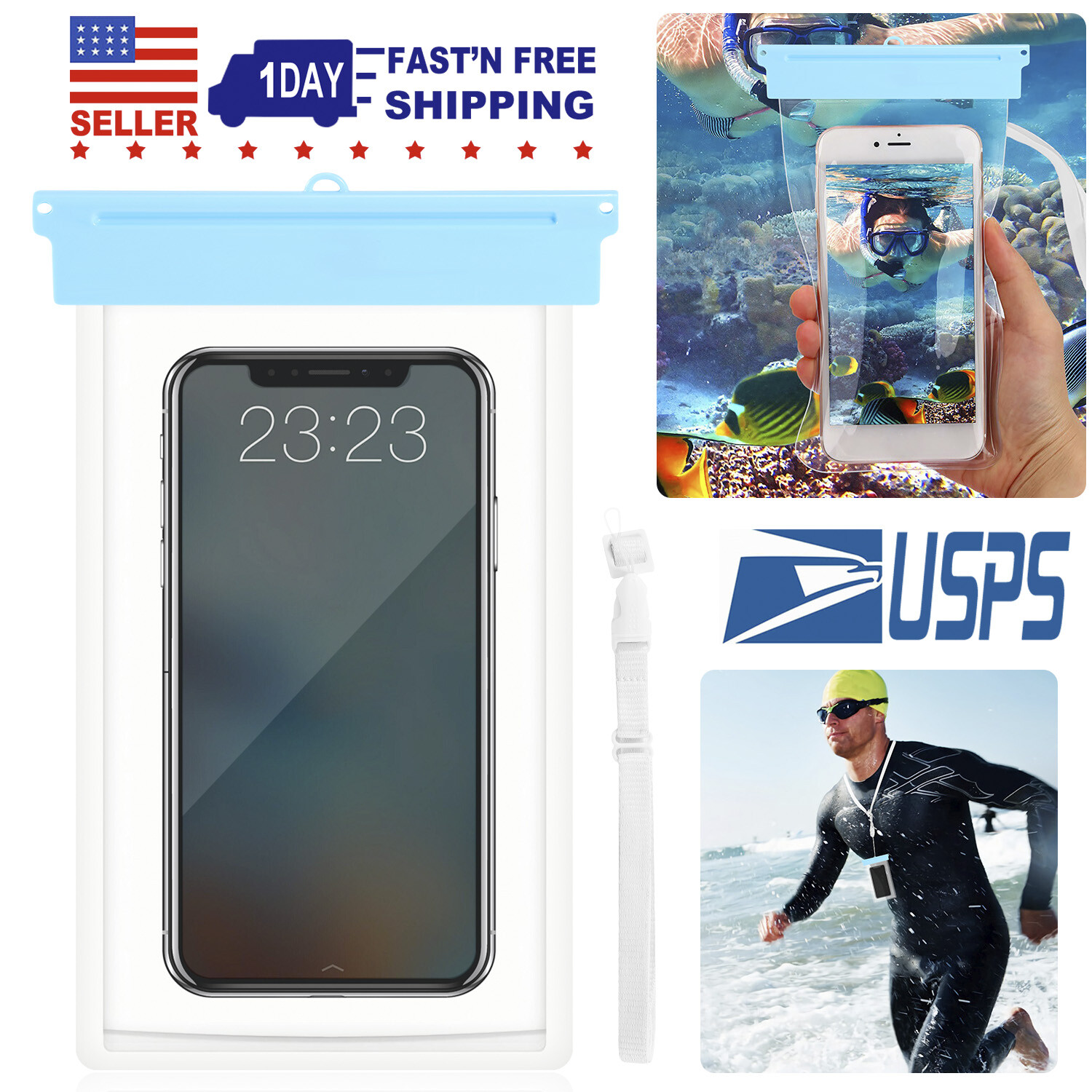 Waterproof Underwater Pouch Dry Bag Case Cover For Smartphone iPad Tablet 3 Size