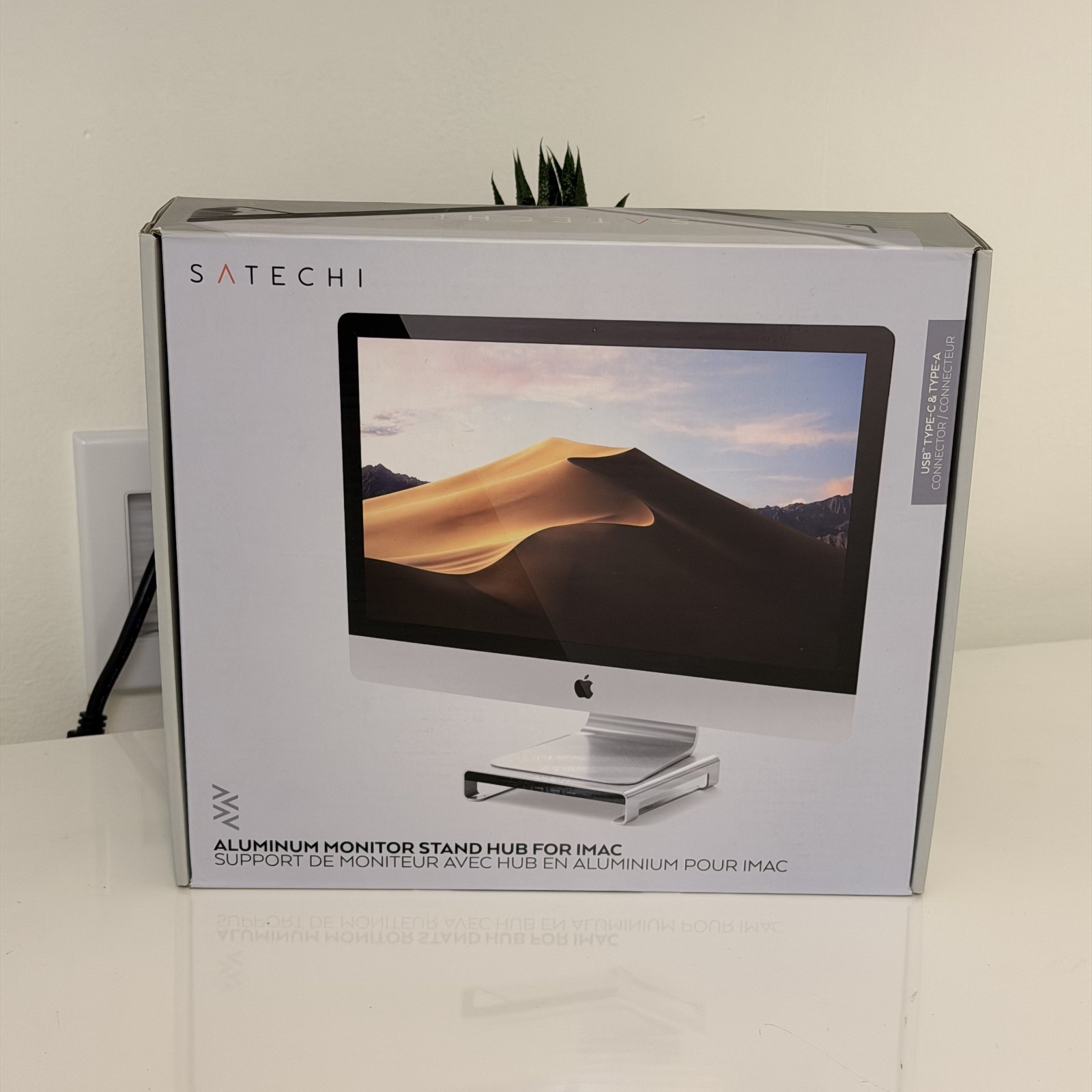 New Satechi Aluminum Monitor Stand Hub for iMac Silver ST-AMSHG