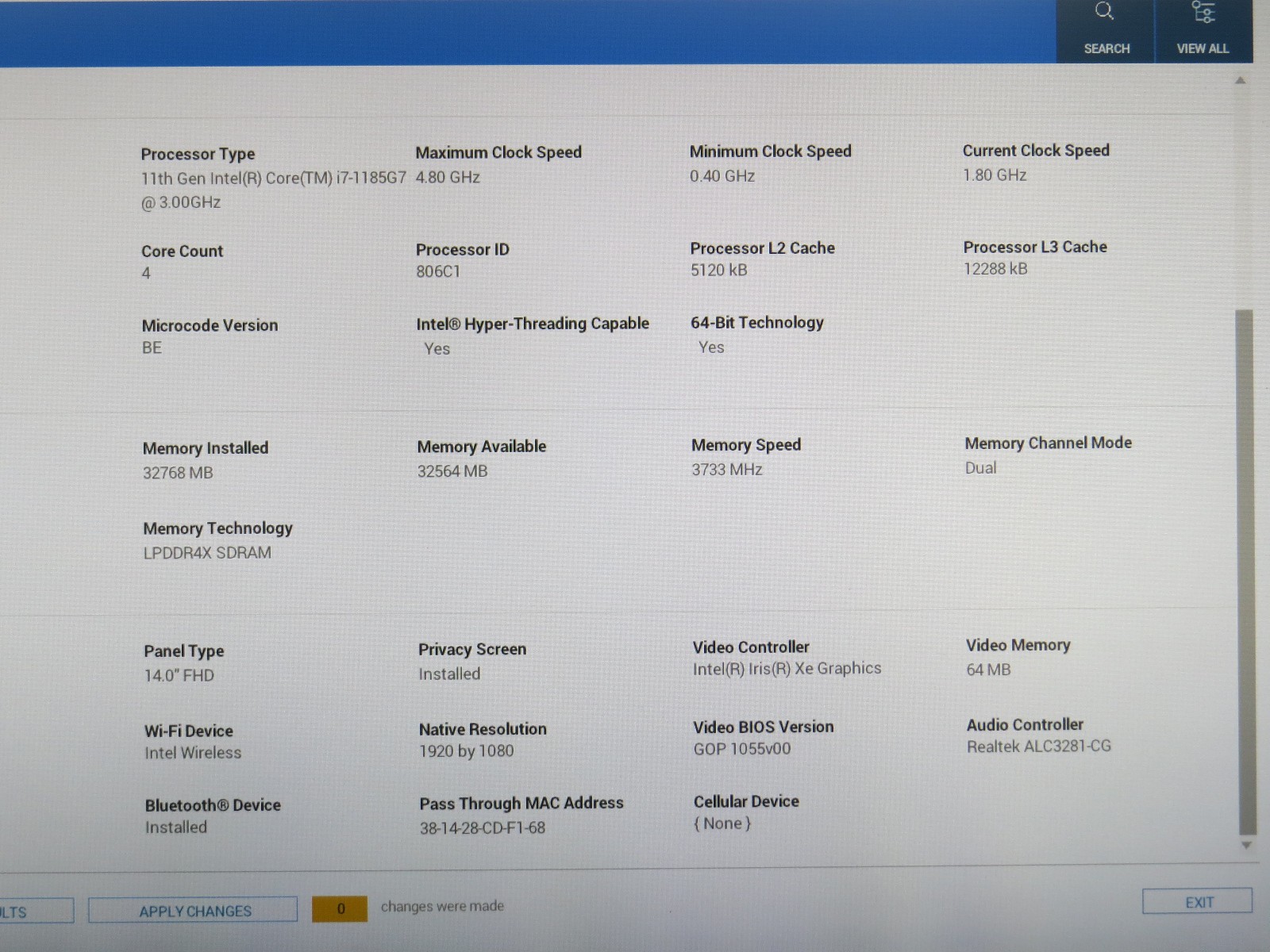 Dell Latitude 7420 i7-1185G @ 3GHz | 32GB DDR4 | 1TB m2 | 14″ touch | Win 11 Pro