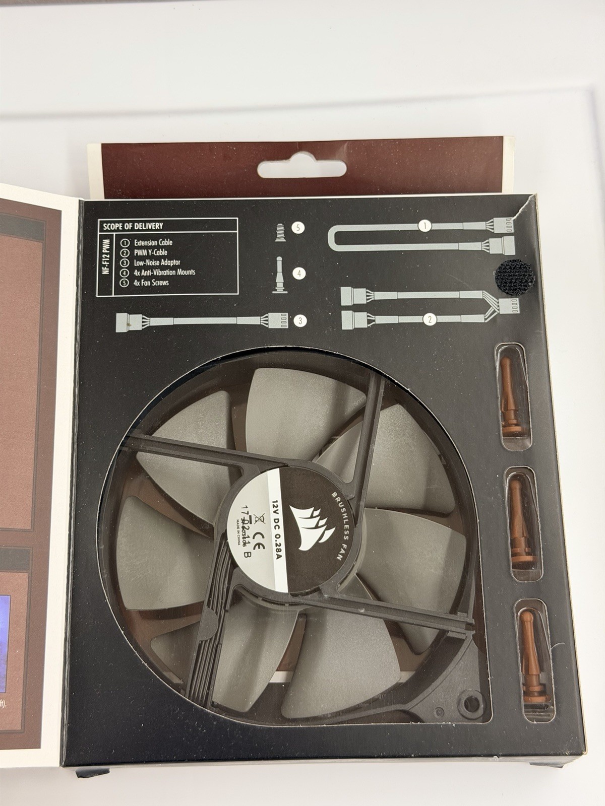 Noctua NF-F12 PWM 12V 1500RPM Focused Flow PC Gaming Case Cooling Fan NEW SEALED