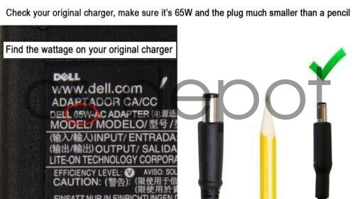Dell 65W OptiPlex 3040 7040 3060 7050 3070 3020 9020M Micro AC Adapter Charger