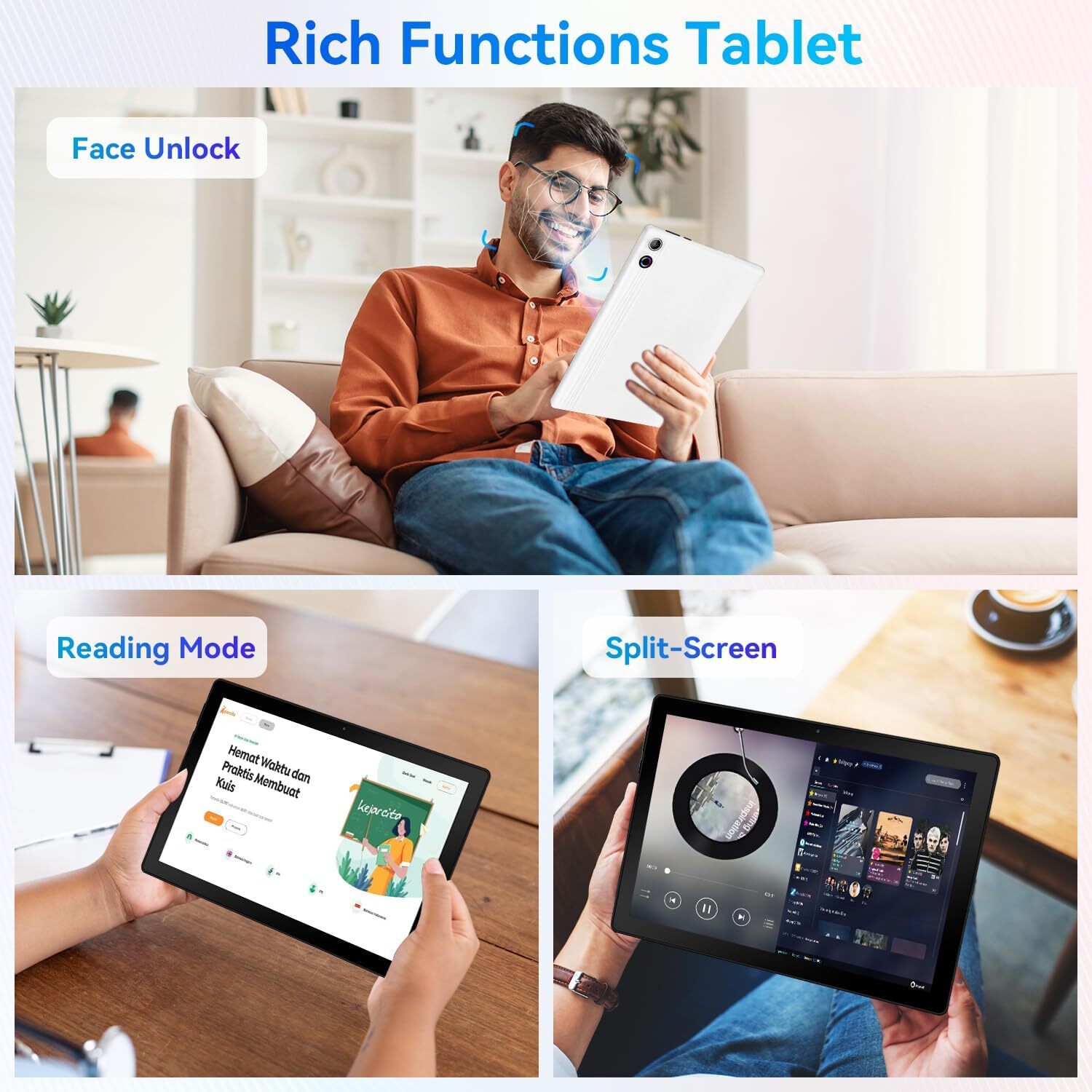 AEEZO Tablet 10 Inch Android 14 Octa-Core Tablets,10GB+64GB,1TB Expand IPS Scre