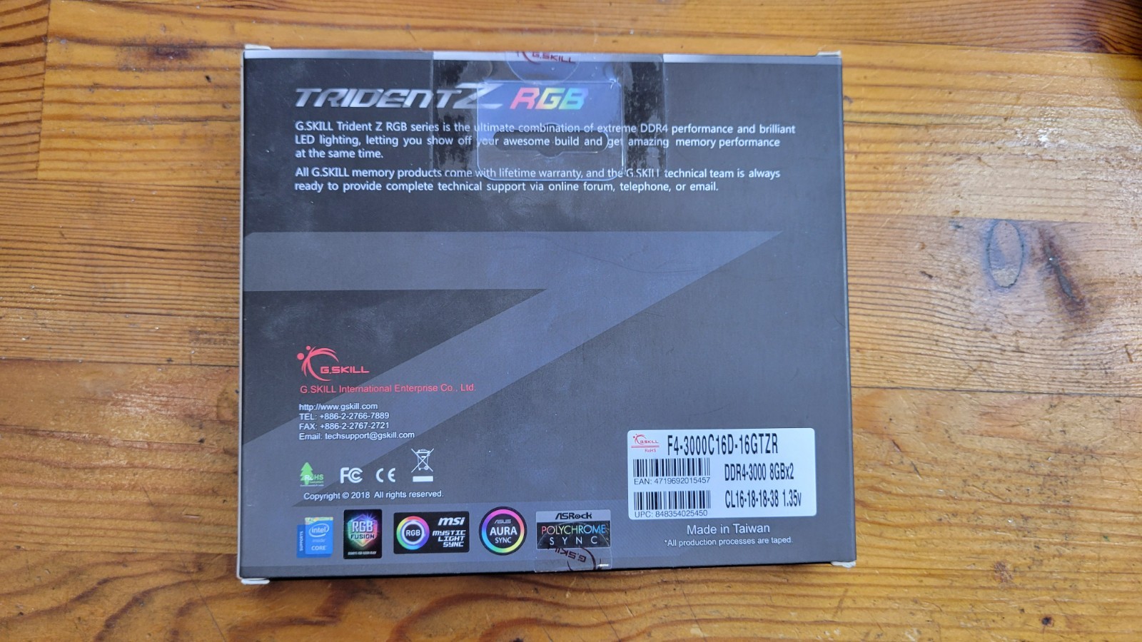 G. SKILL Trident Z RGB 16GB (2 x 8GB) PC4-24000 (DDR4-3000) Memory…