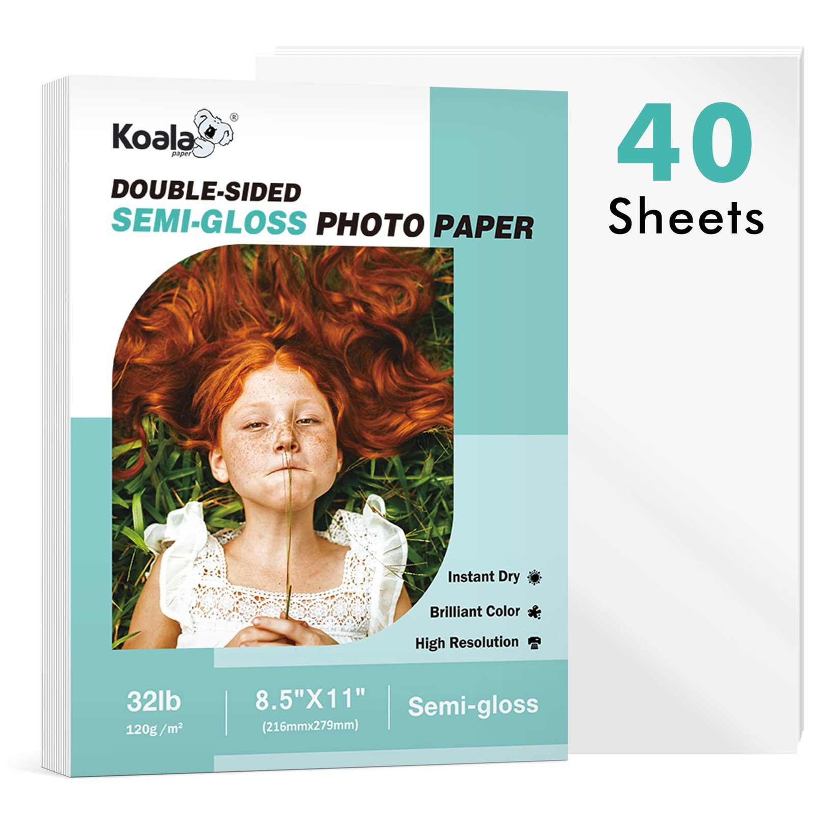 Koala Thin Double Sided SemiGloss Photo Paper 8.5×11 Inch 32lb 40 Sheets