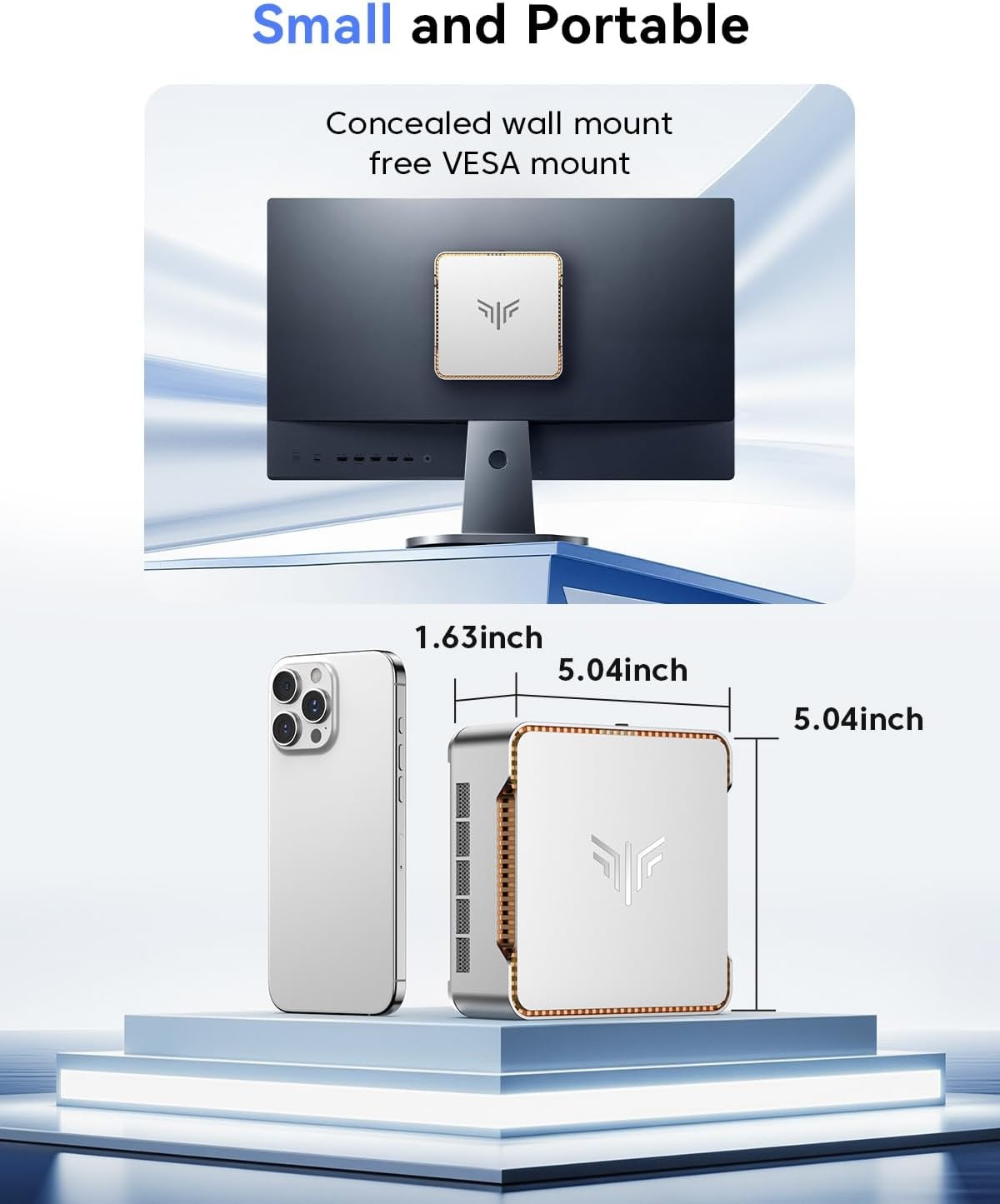 KAMRUI P2 Mini PC AMD Ryzen 7330U Desktop Computers,16GB LPDDR4X RAM 256GB Win11