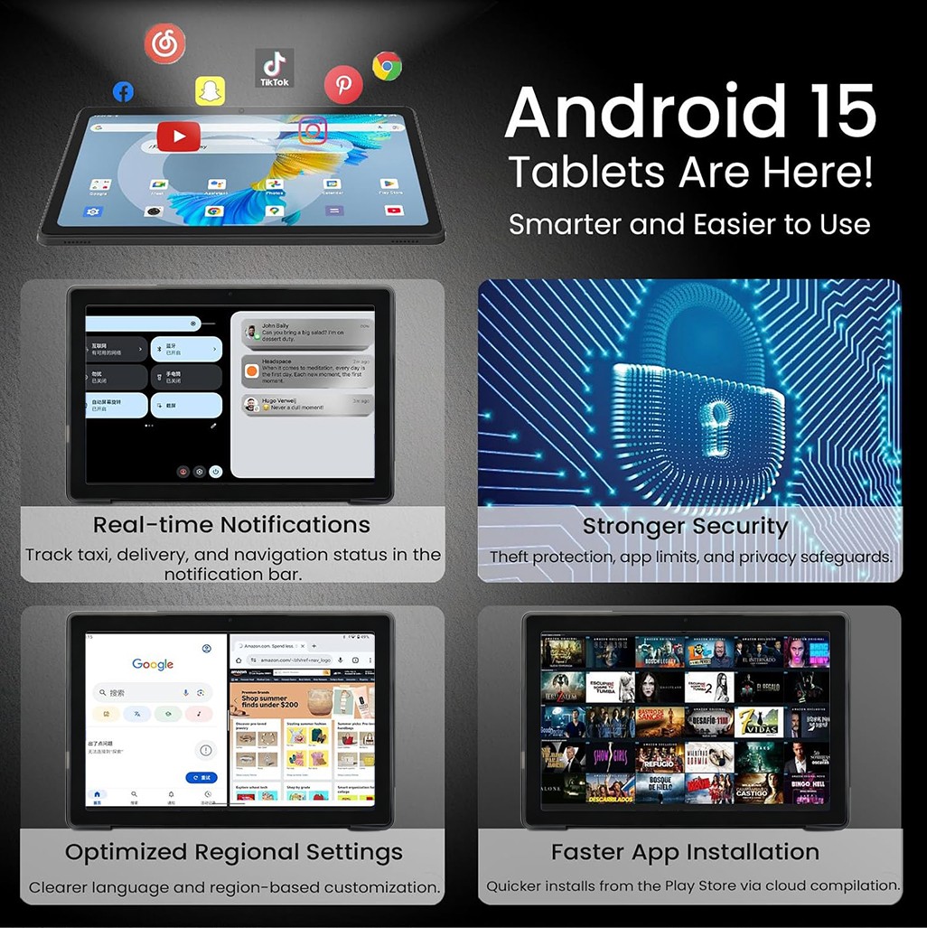 11 inch Android 14 Octa-Core 20GB RAM+128GB ROM Tablet with Keyboard,Mouse