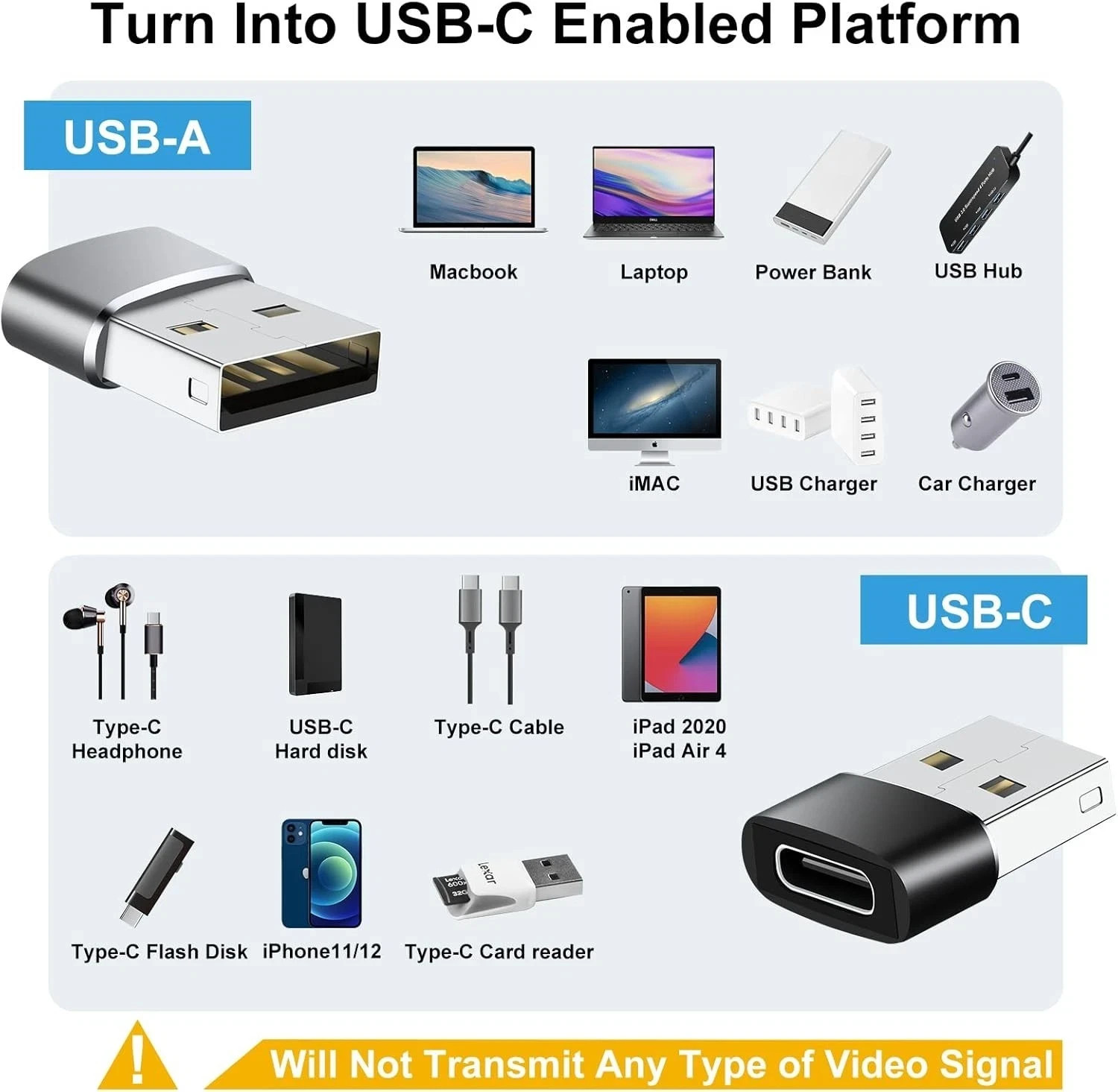 3 PACK USB C 3.1 Type C Female to USB 3.0 Type A Male Port Converter Adapter NEW