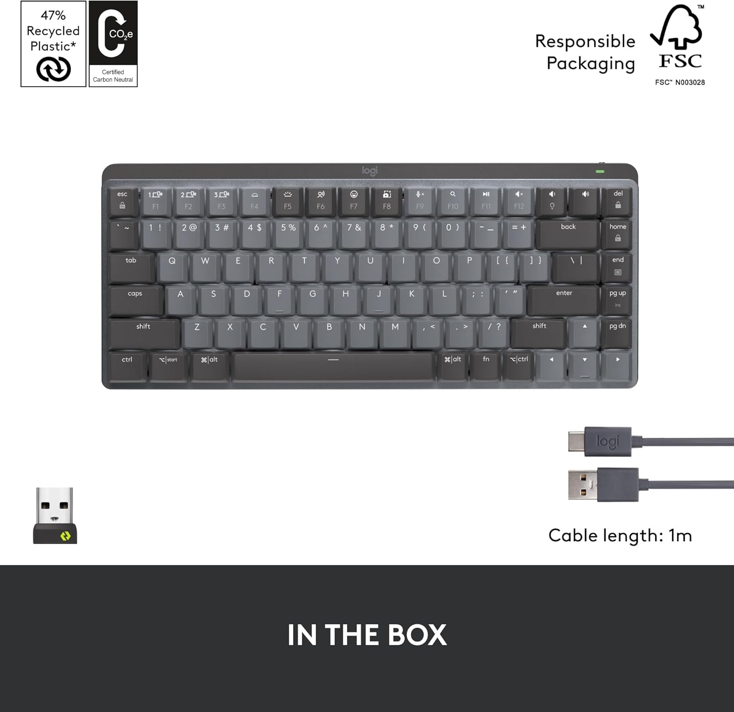 Logitech MX Mechanical Mini Wireless Illuminated Keyboard, Tactile Quiet
